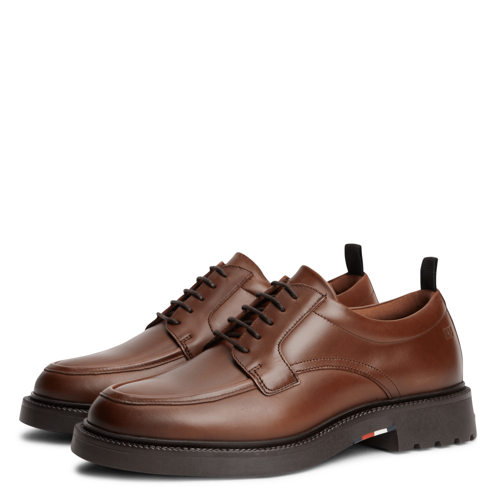 Leather Derby shoes TOMMY HILFIGER Brown