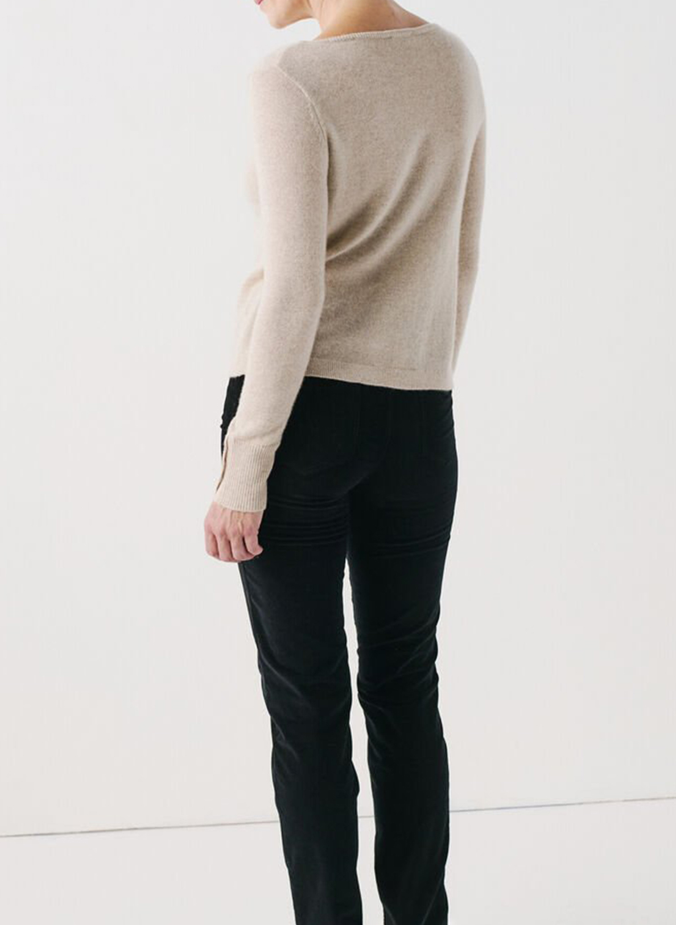 Pullover aus Kaschmir-Mix in Metallic-Optik mit U-Boot-Ausschnitt CAROLL Beige