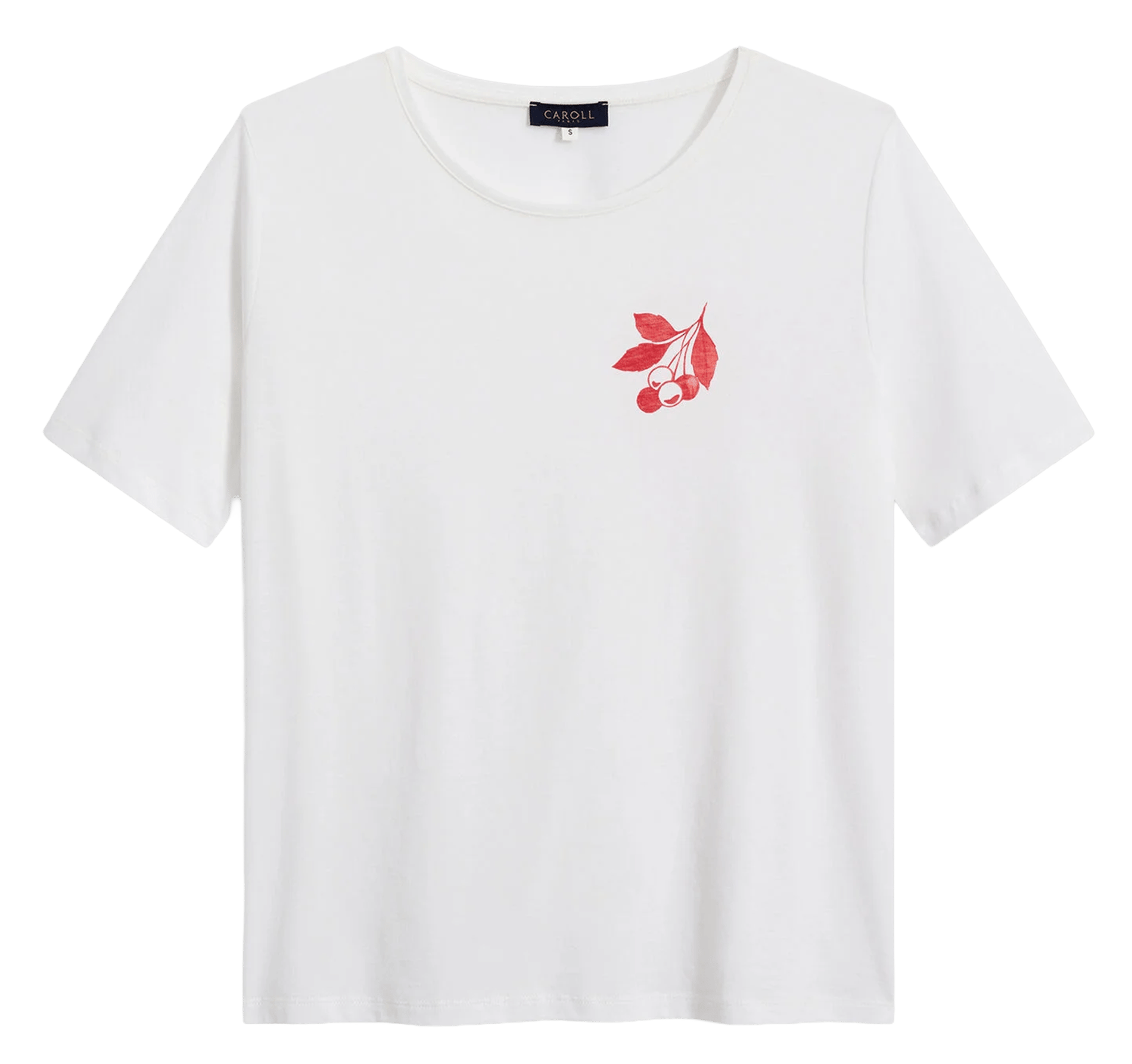 Katoenen T-shirt met ronde hals CAROLL Rood