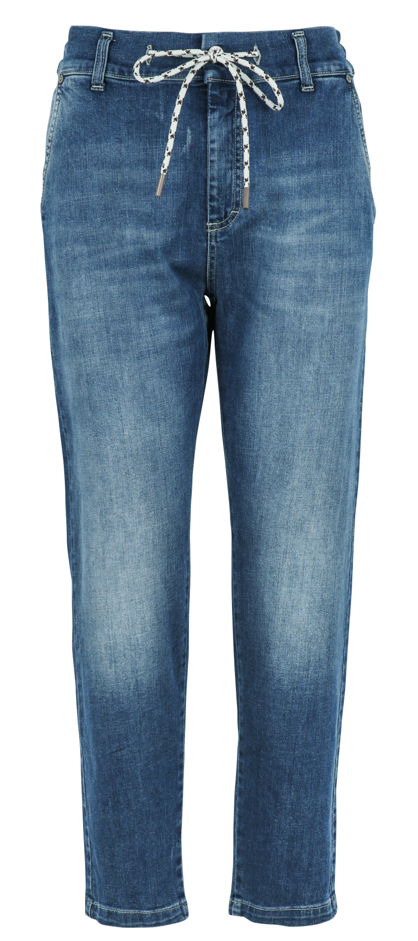 Jean chino à cordon en coton mélangé | Bleu PLEASE Femme