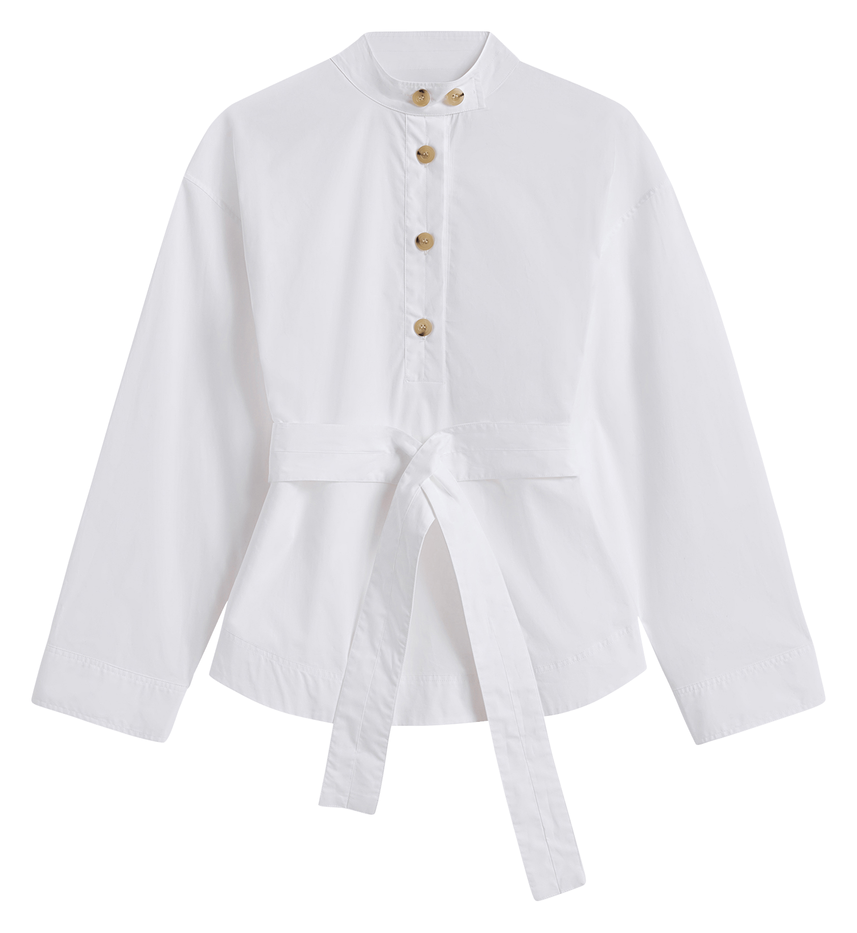 Bio-Baumwollbluse mit Gürtel SOEUR Weiss