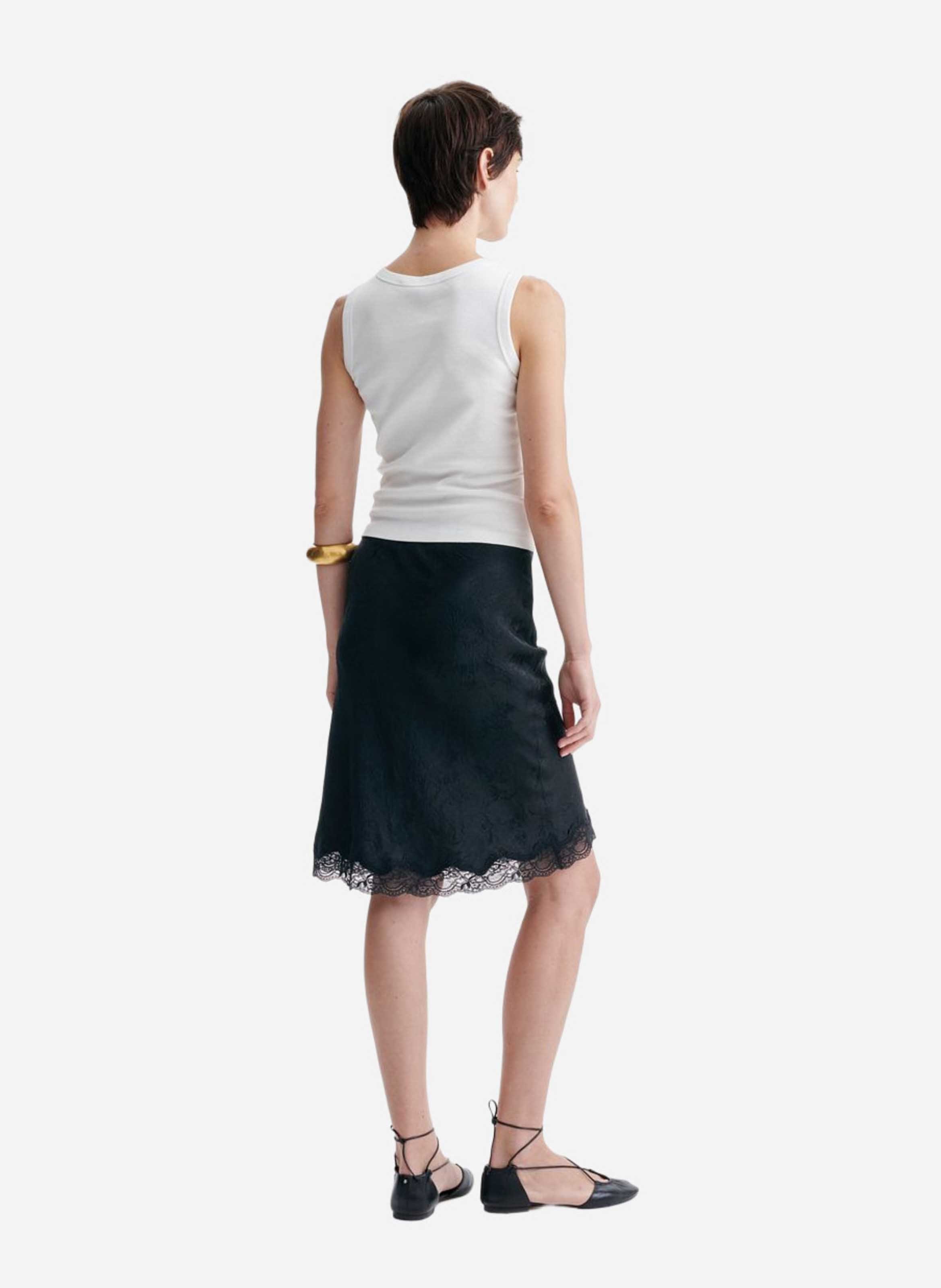 Jupe droite aspect jacquard VANESSA BRUNO Noir