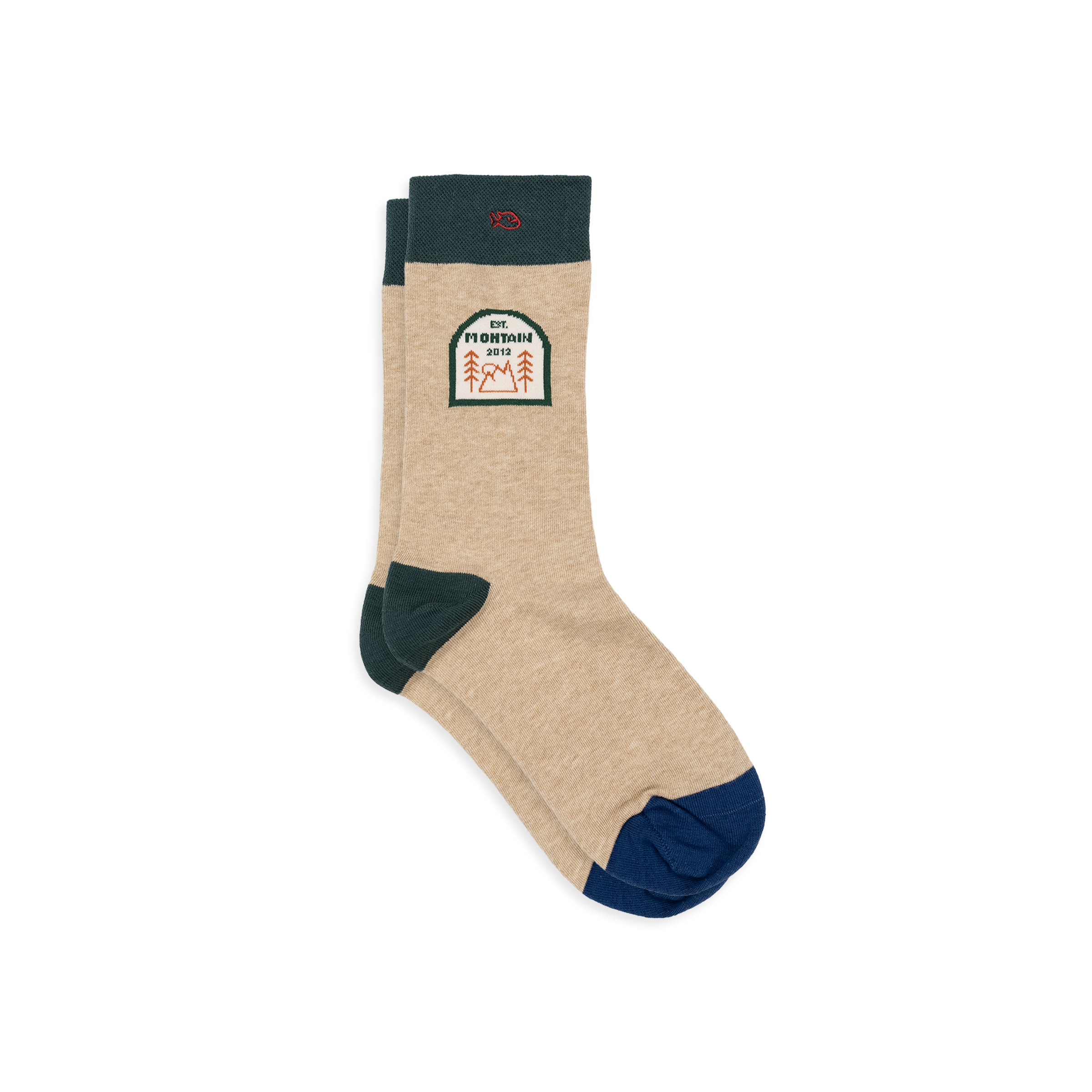 Combed Cotton Socks with Patterns BILLYBELT Beige
