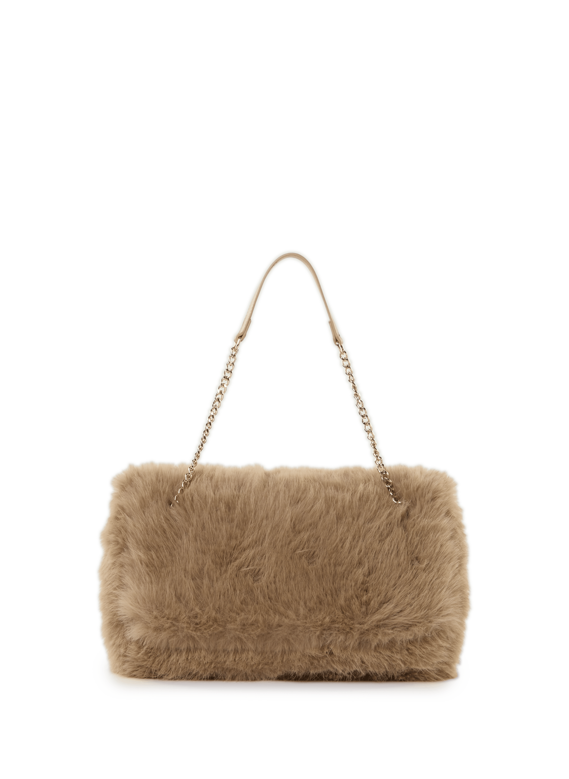 Faux-fur shoulder bag AU PRINTEMPS PARIS Beige