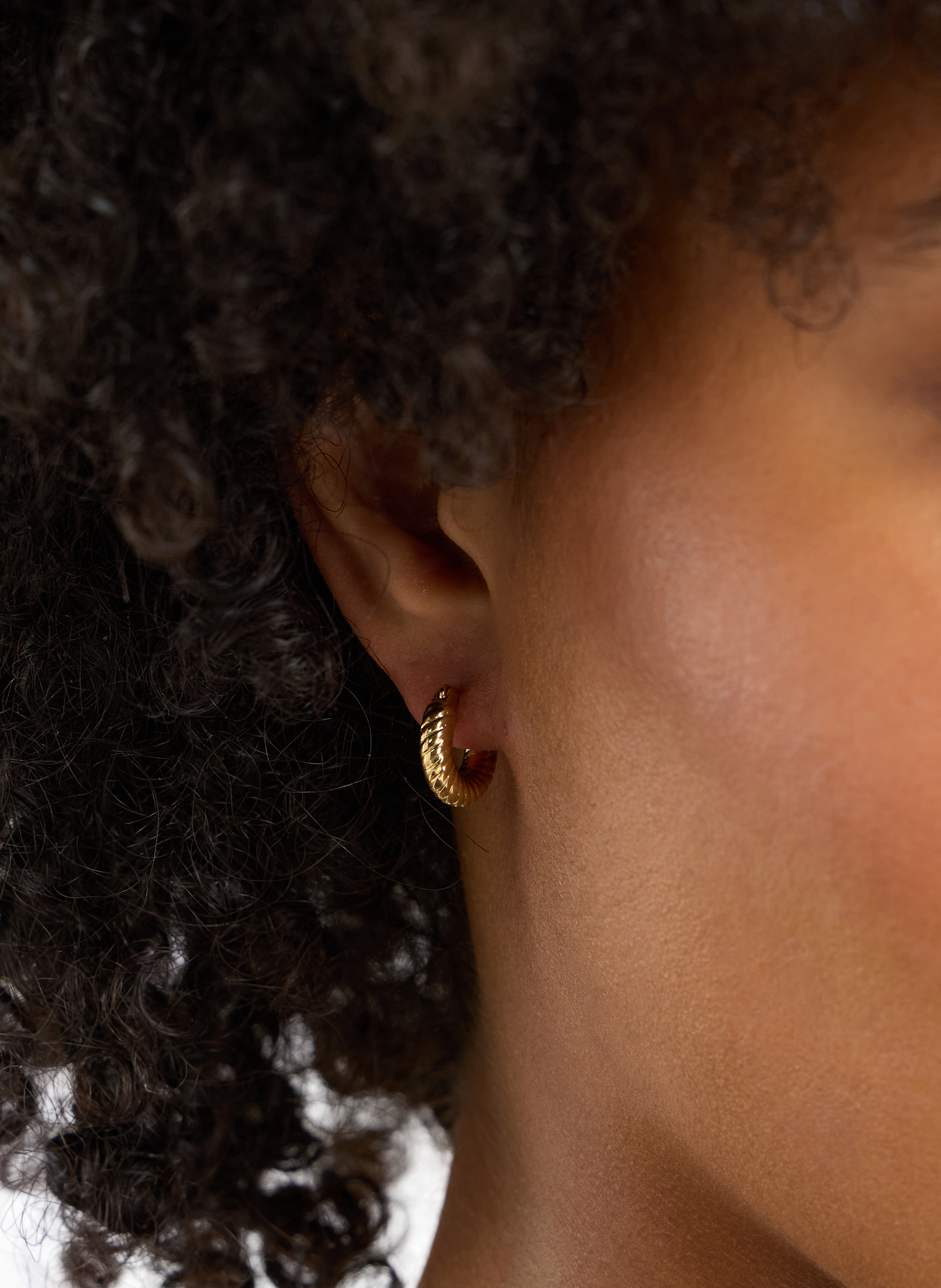 Sculpted Striped Earrings SAISON 1865 Golden