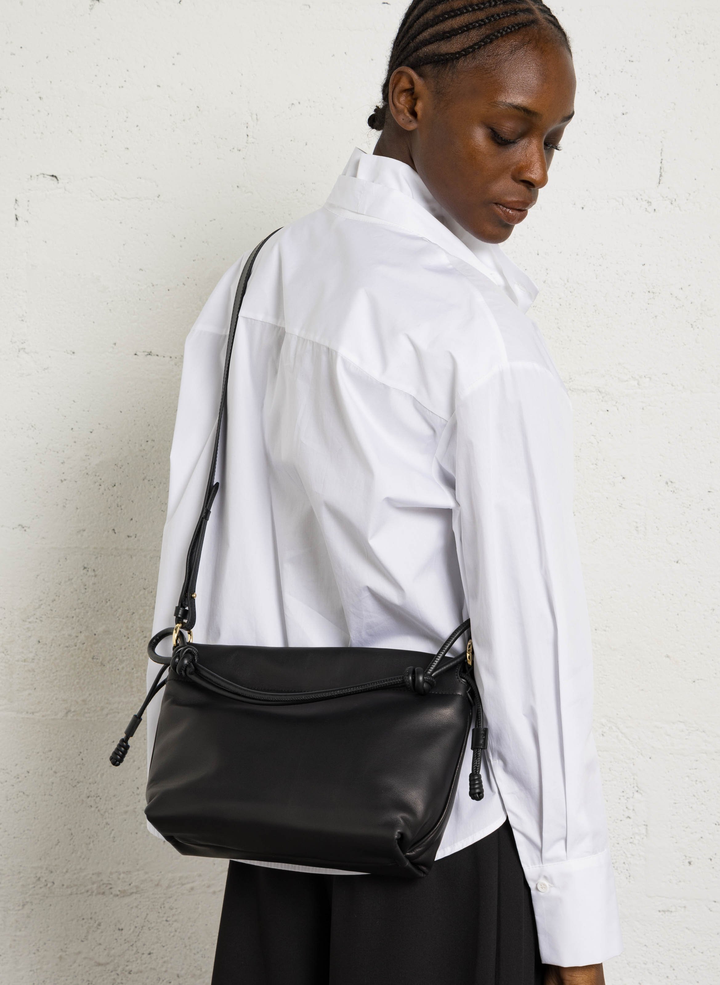 Leather shoulder bag LANCASTER PARIS Black
