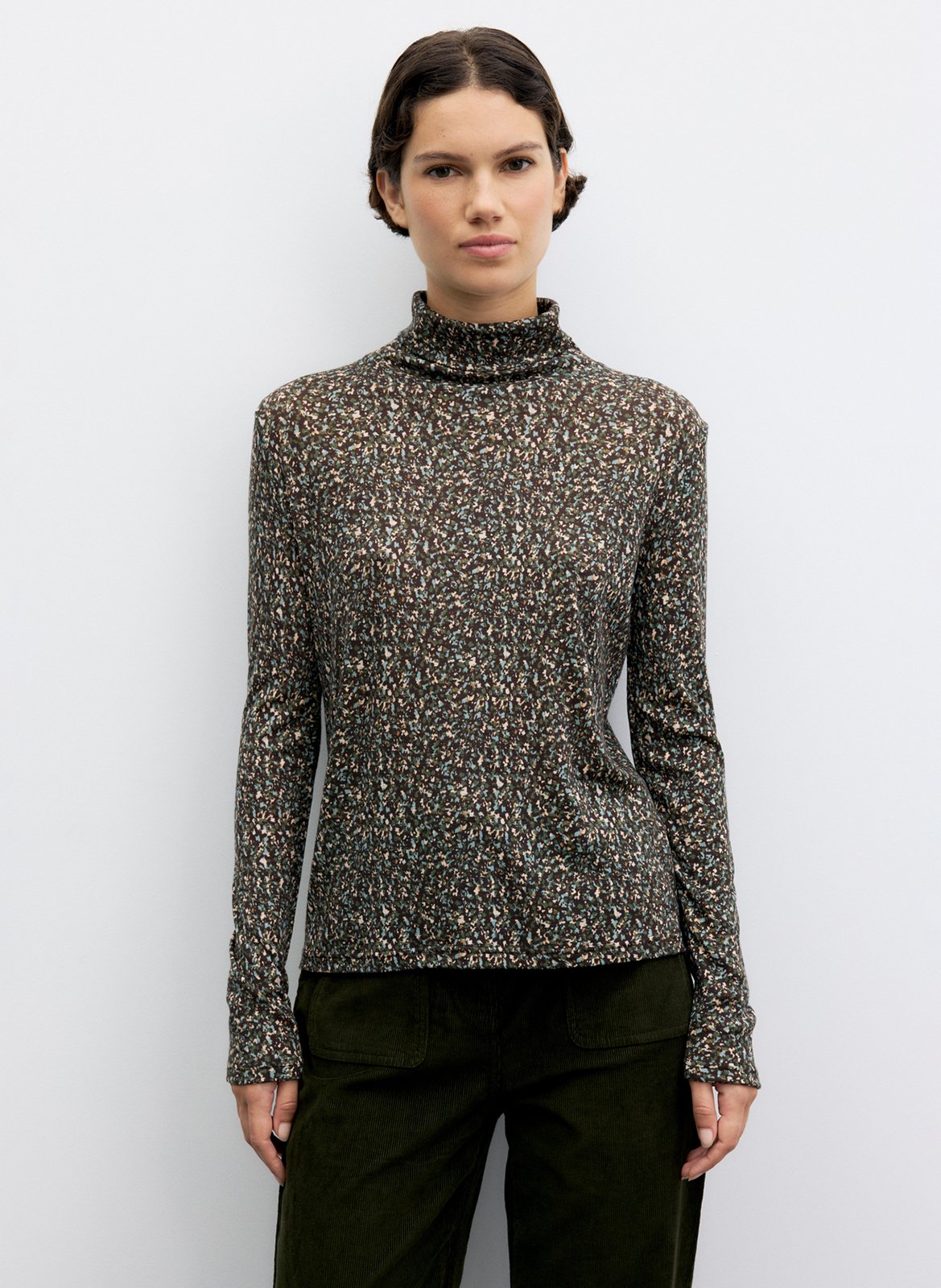 Rollkragenpullover mit Wollmuster GERARD DAREL Khaki