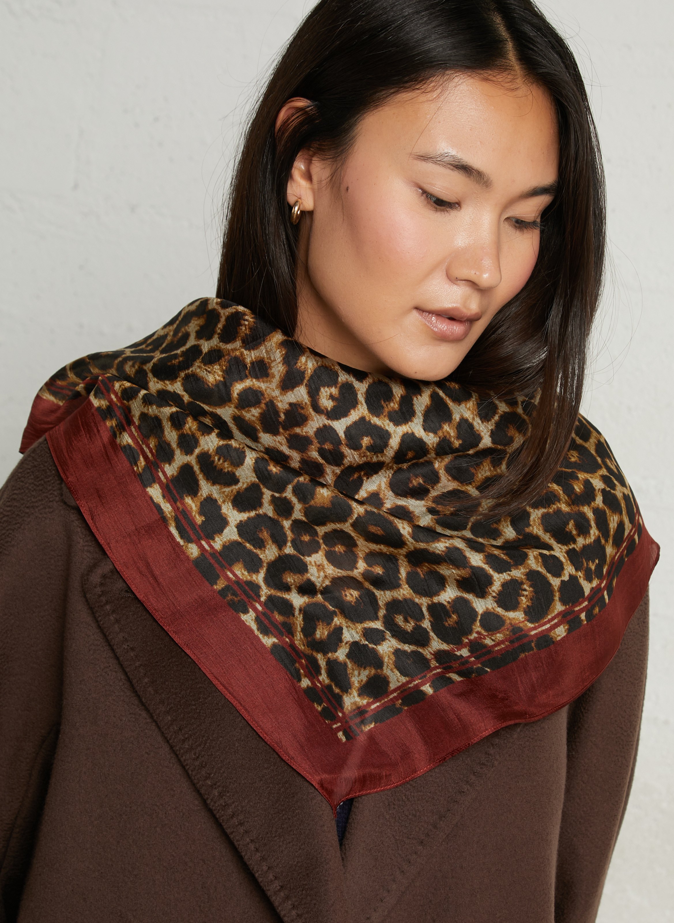Foulard carré imprimé animal en soie BECKSONDERGAARD Multicolore