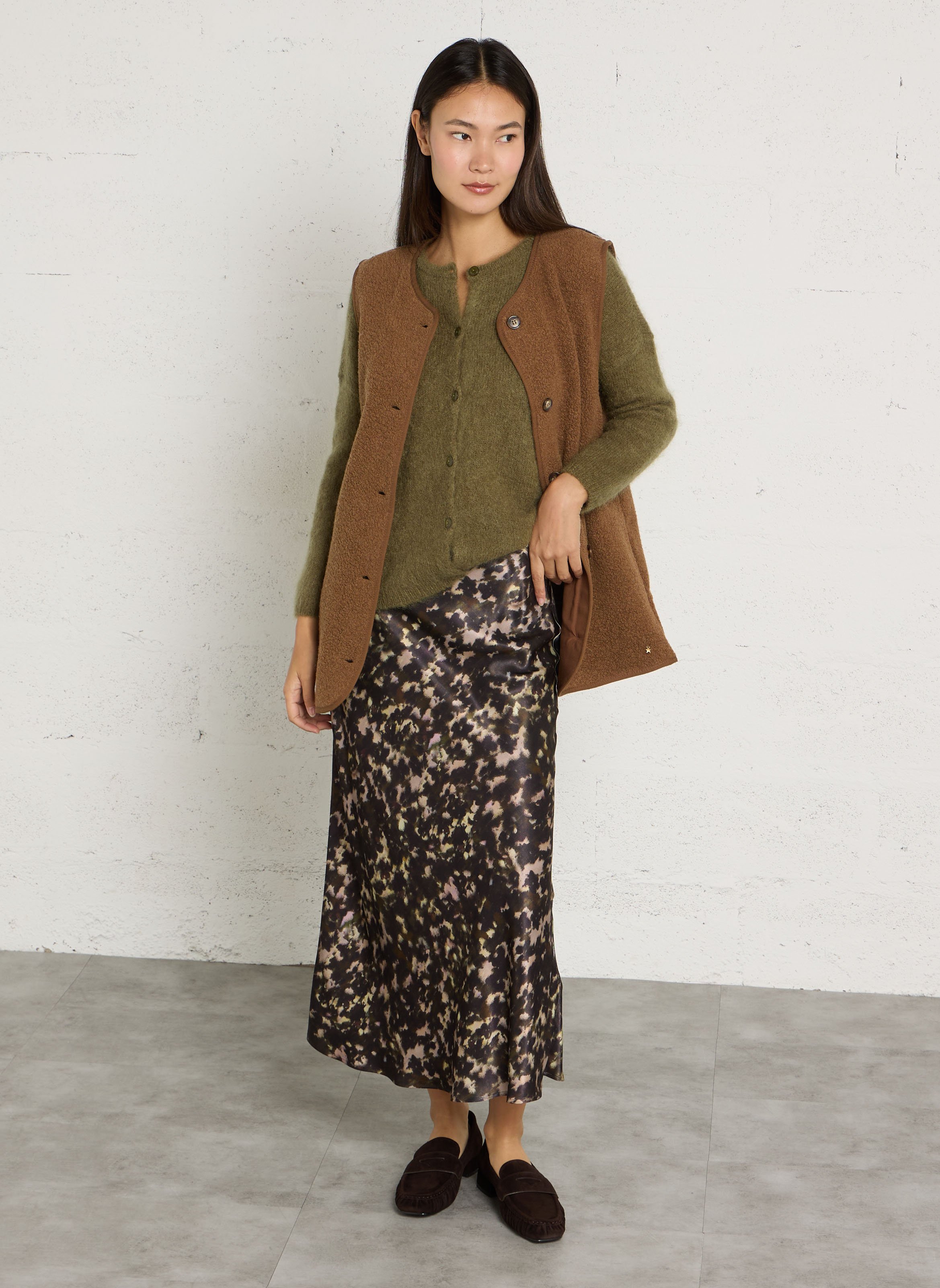 Loose-fit mohair-mix cardigan  DES PETITS HAUTS Green