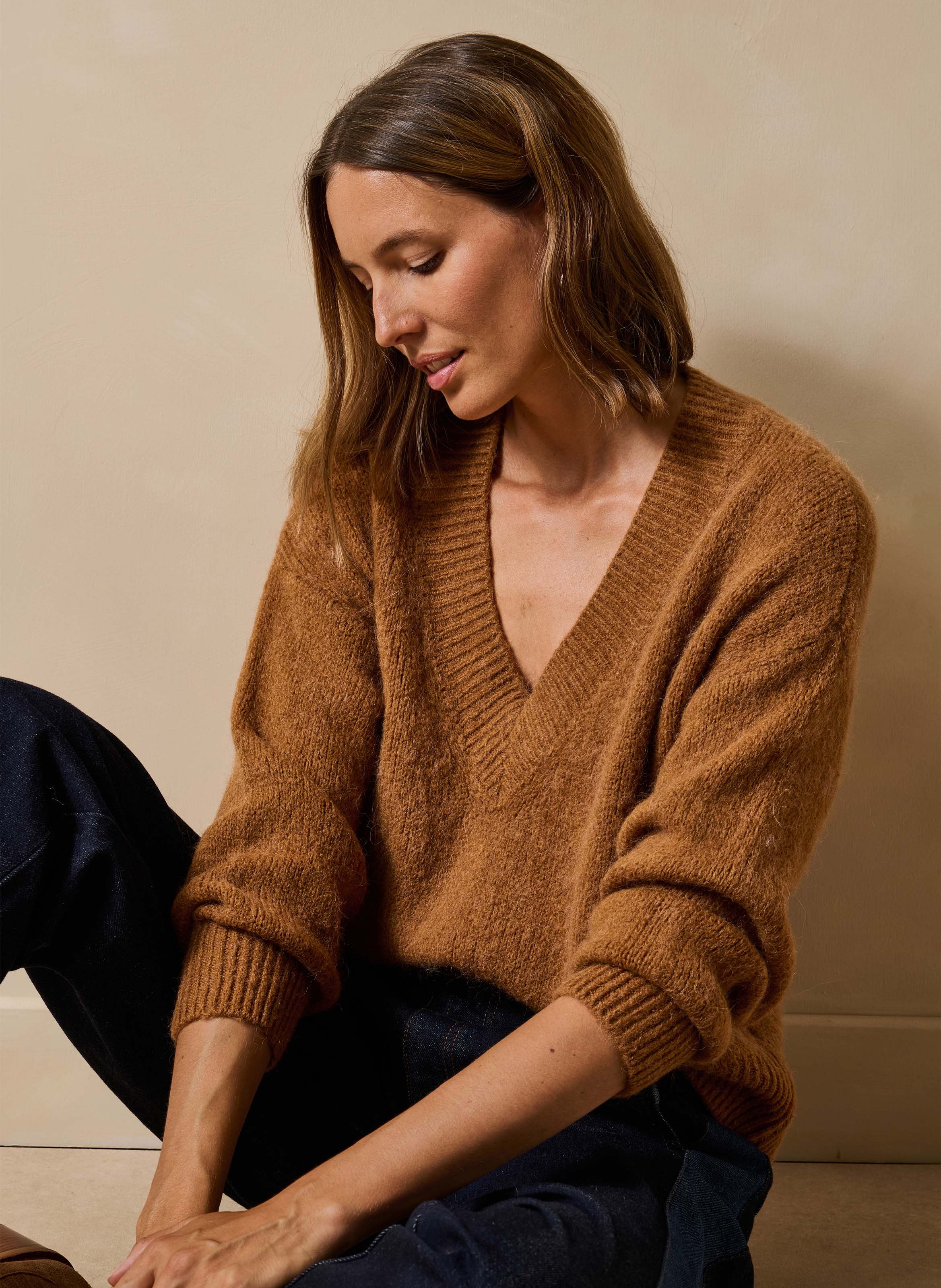 Loose-fit V-neck sweater LA FEE MARABOUTEE