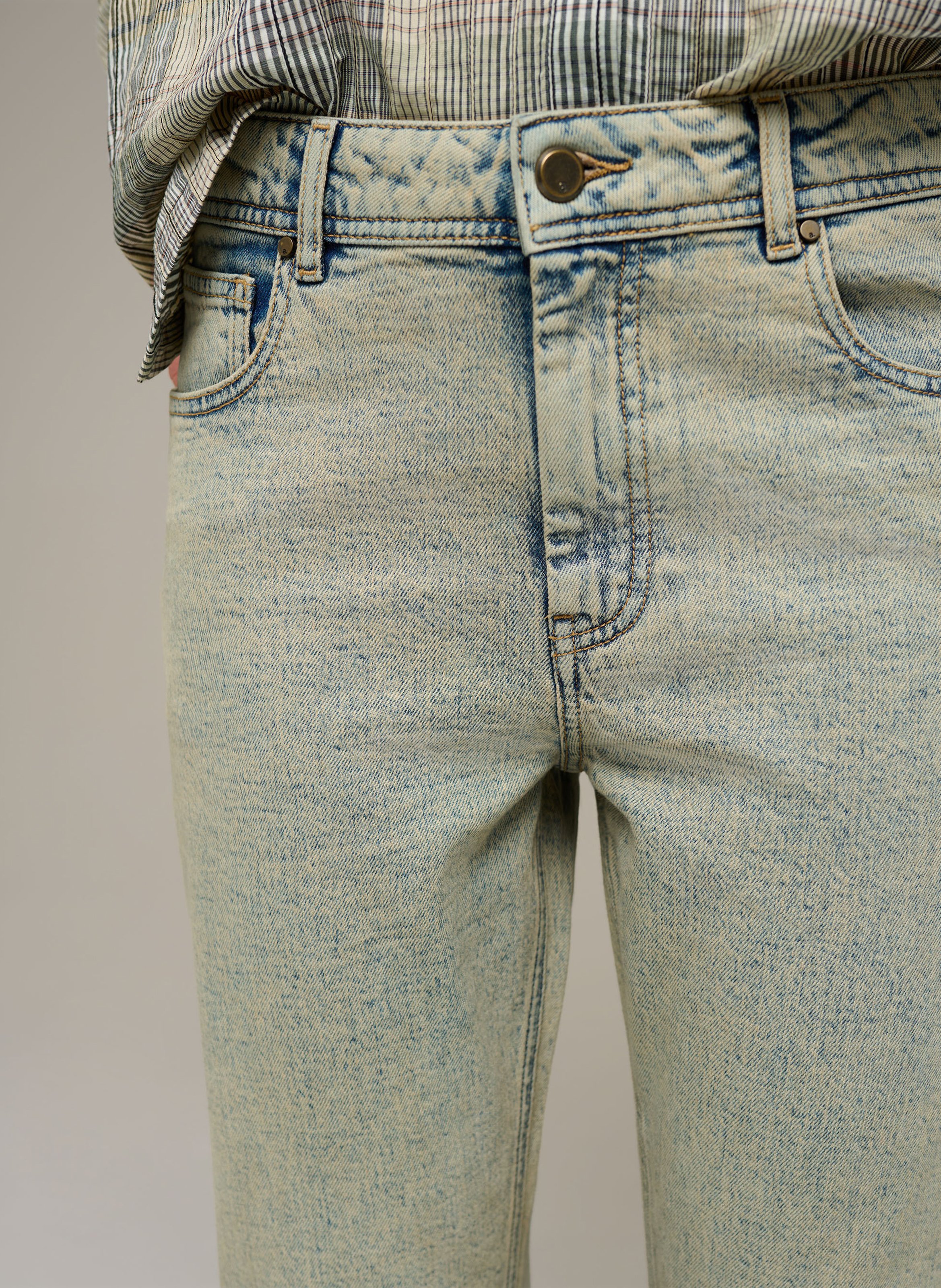 Cotton-blend straight-leg jeans COTELAC ACOTE Yellow