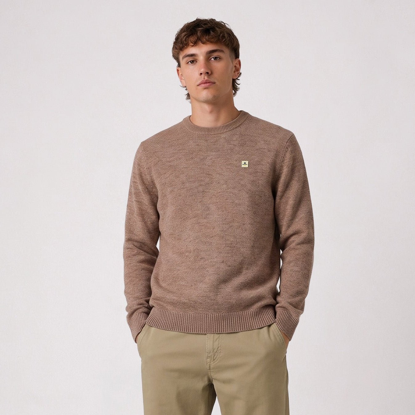 MADANI beige cashmere crew-neck wool sweater SBPLAY SERGE BLANCO Beige