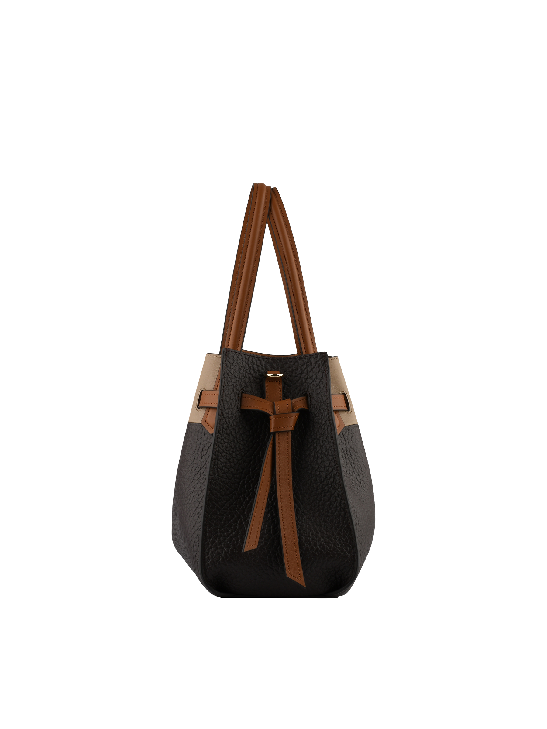 Calfskin leather handbag POURCHET Multicolored