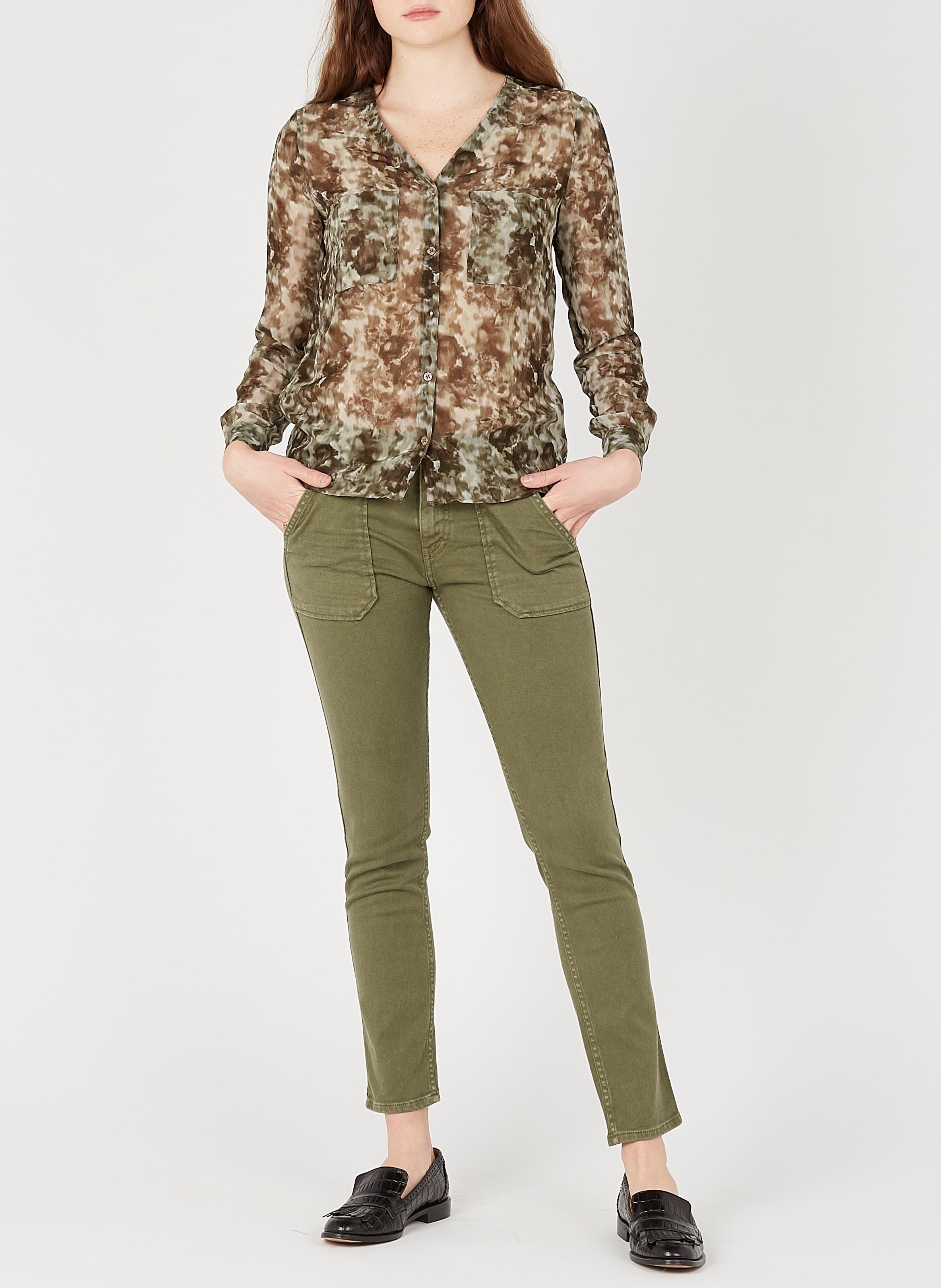 Vaquero slim de mezcla de algodón ACQUAVERDE Verde