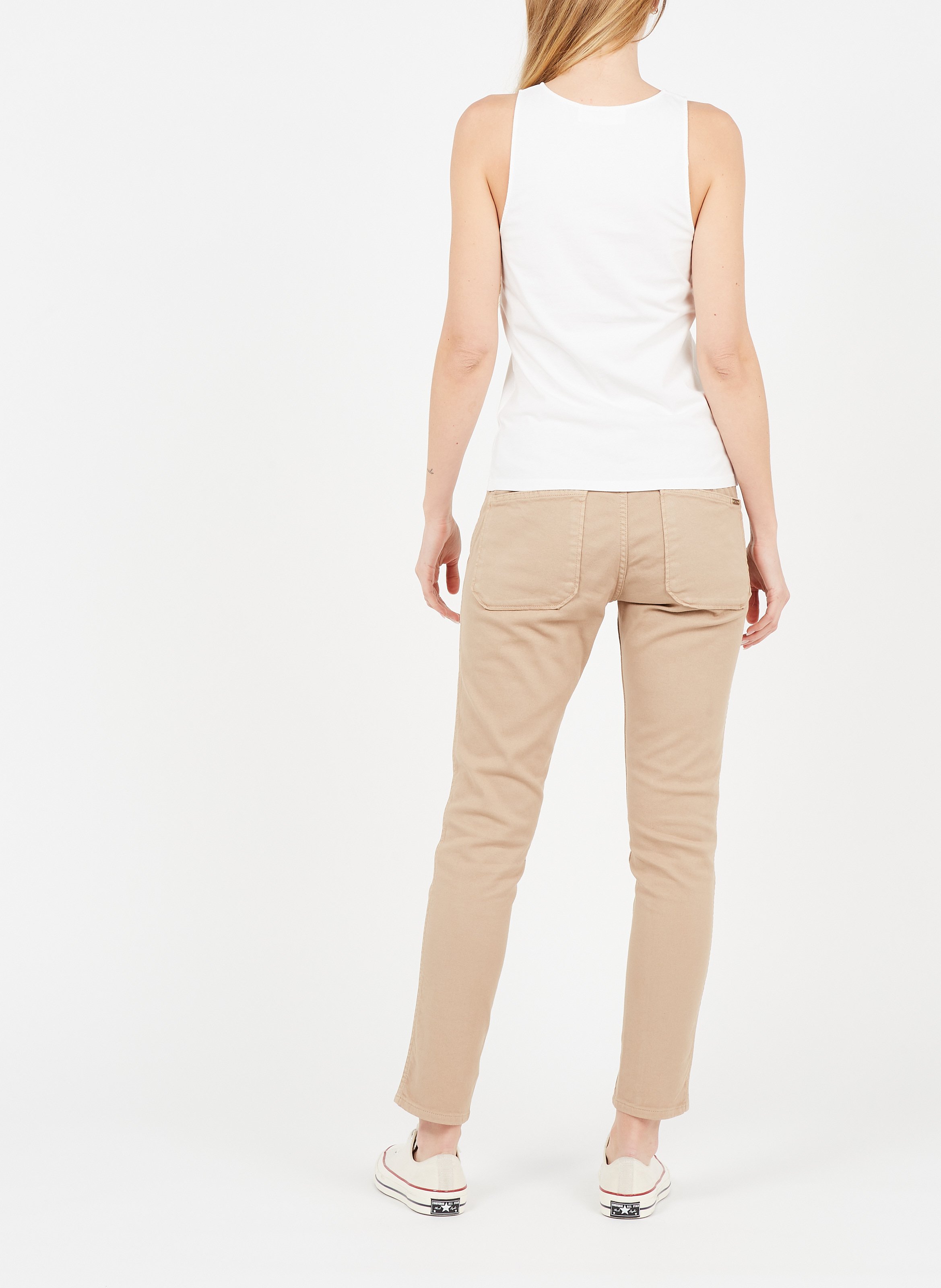 Slim-fit cotton-blend jeans ACQUAVERDE Beige