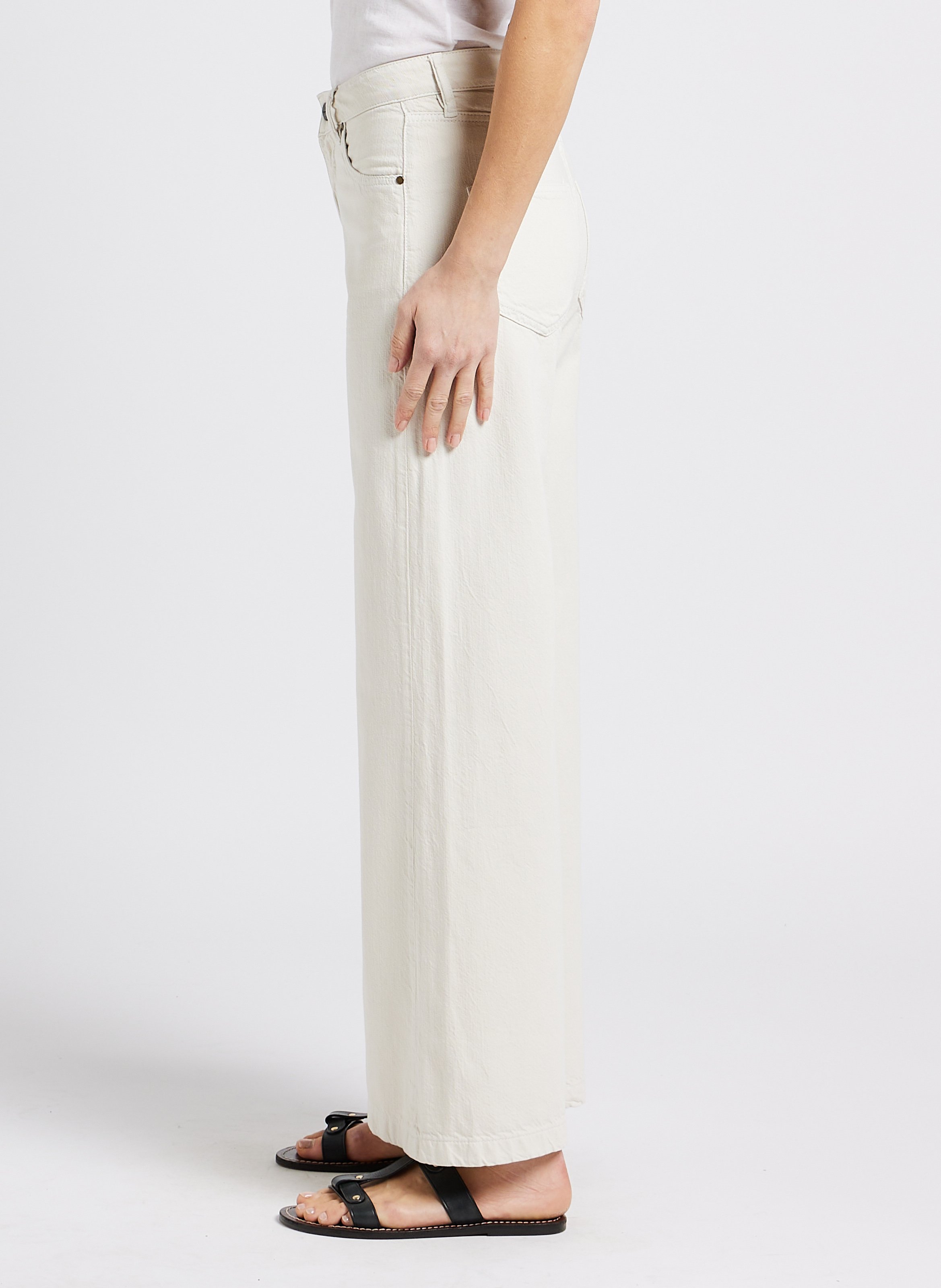 High-rise flared soft denim jeans ACQUAVERDE White