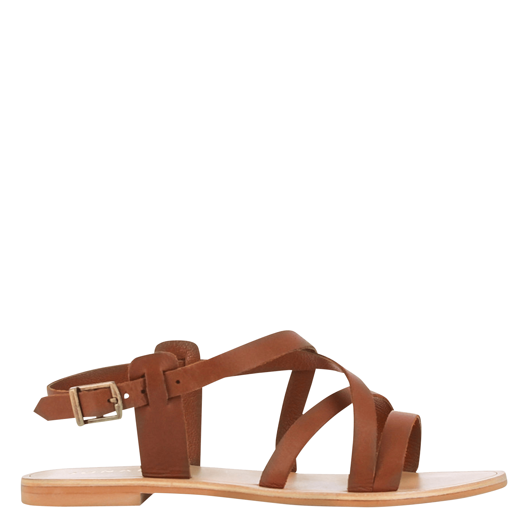 Kalfsleren sandalen met gekruiste bandjes JONAK Bruin