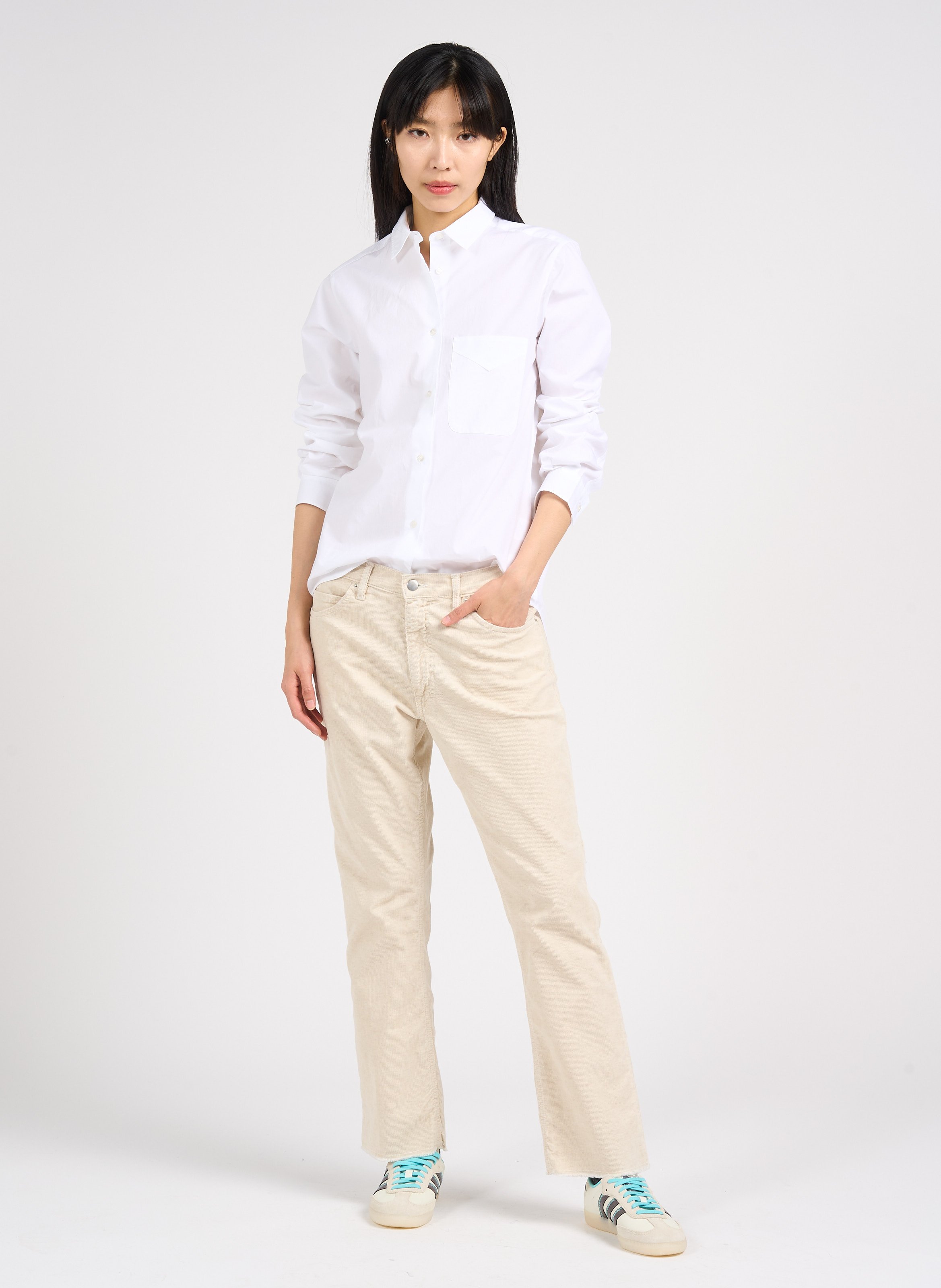 Straight cotton shirt with classic collar ACQUAVERDE White