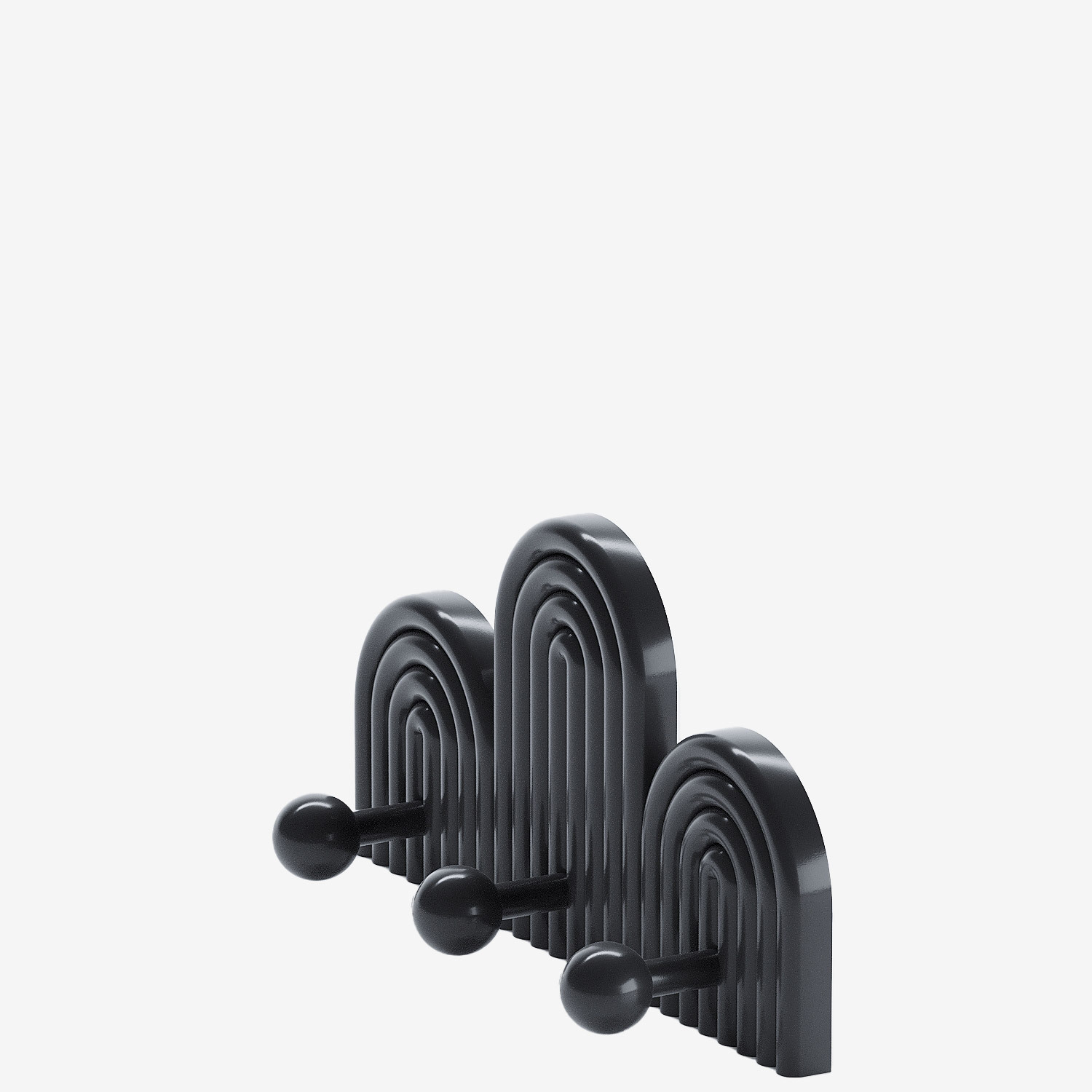 Three-hook metal coat hanger POTIRON PARIS Black