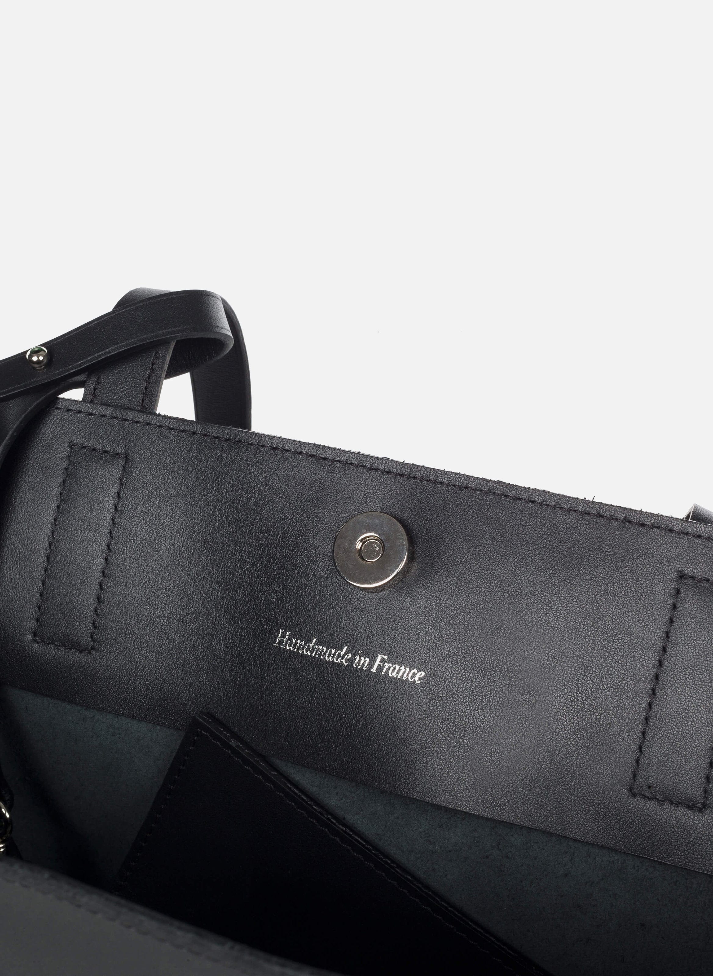 Smooth leather tote bag JULES & JENN Black