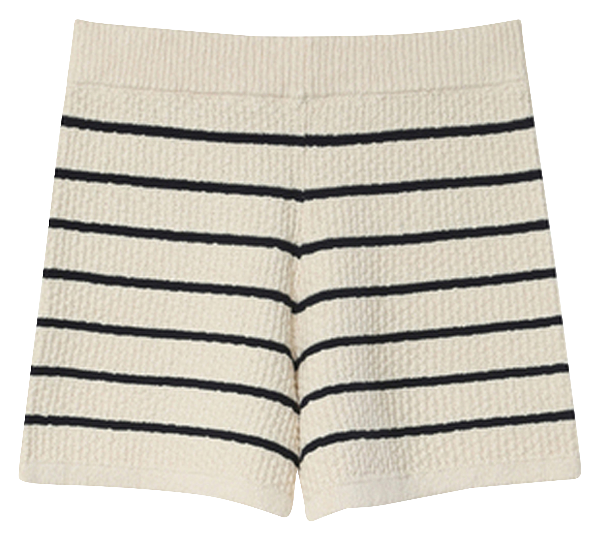 Gestreifte Baumwollshorts Beige