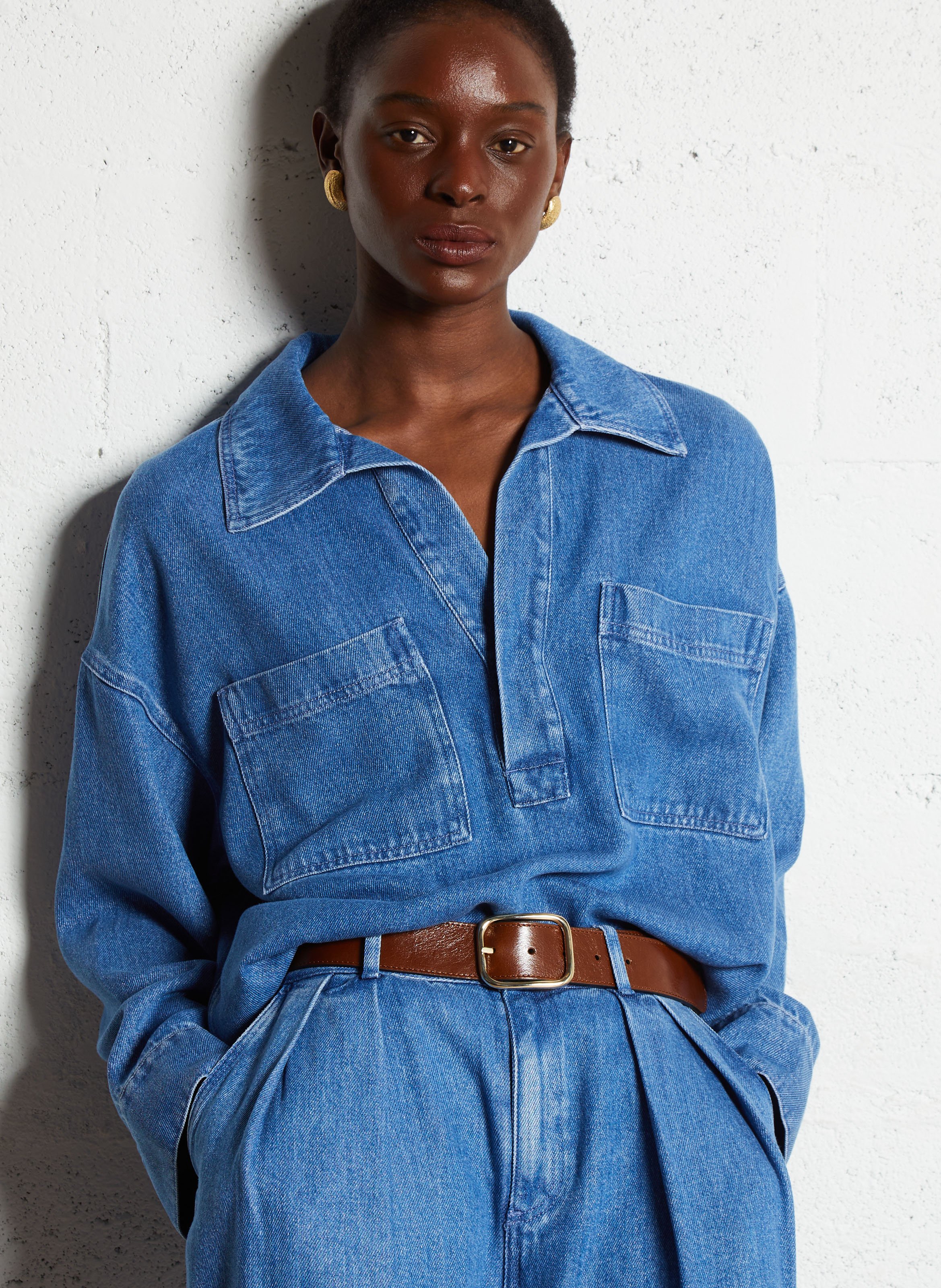 Blouse oversize THE NEW SOCIETY Bleu