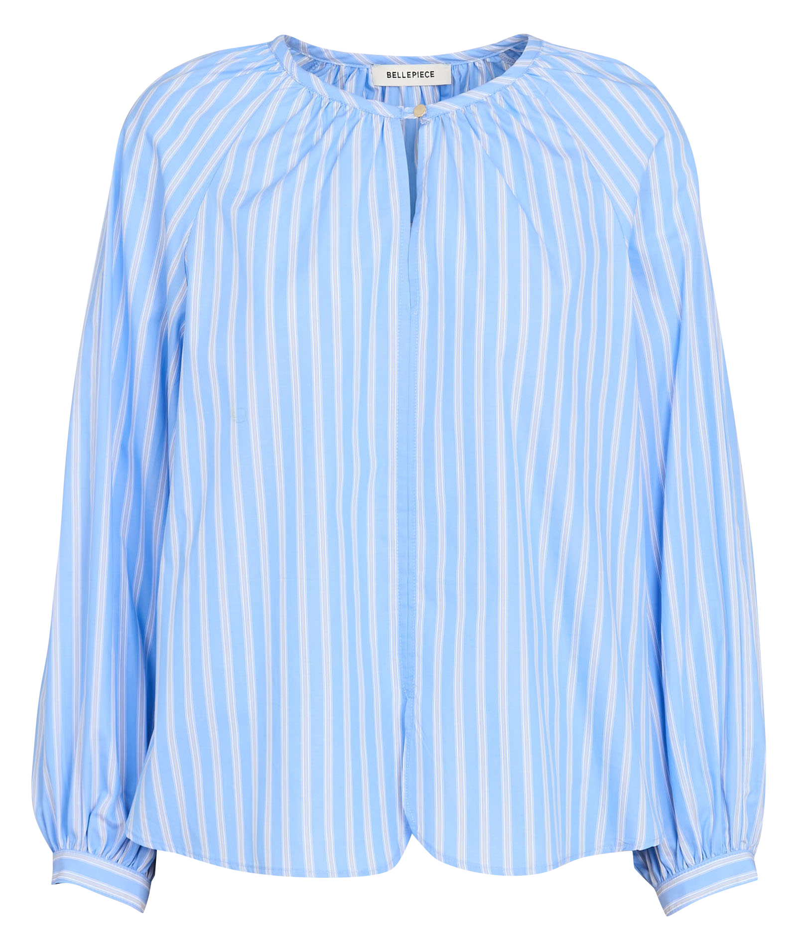 Round-neck cotton blouse BELLEPIECE Blue