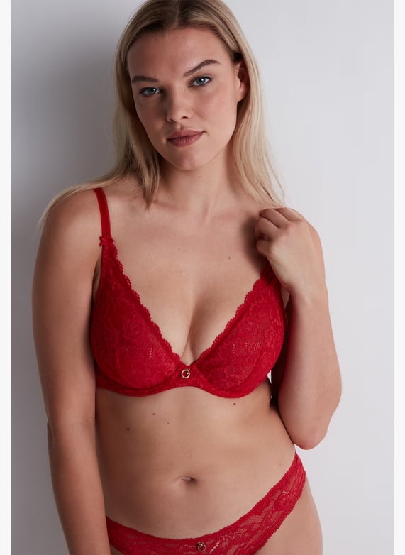 A la Folie kohl black underwired triangle bra | Red by AUBADE A la Folie kohl black underwired triangle bra Red