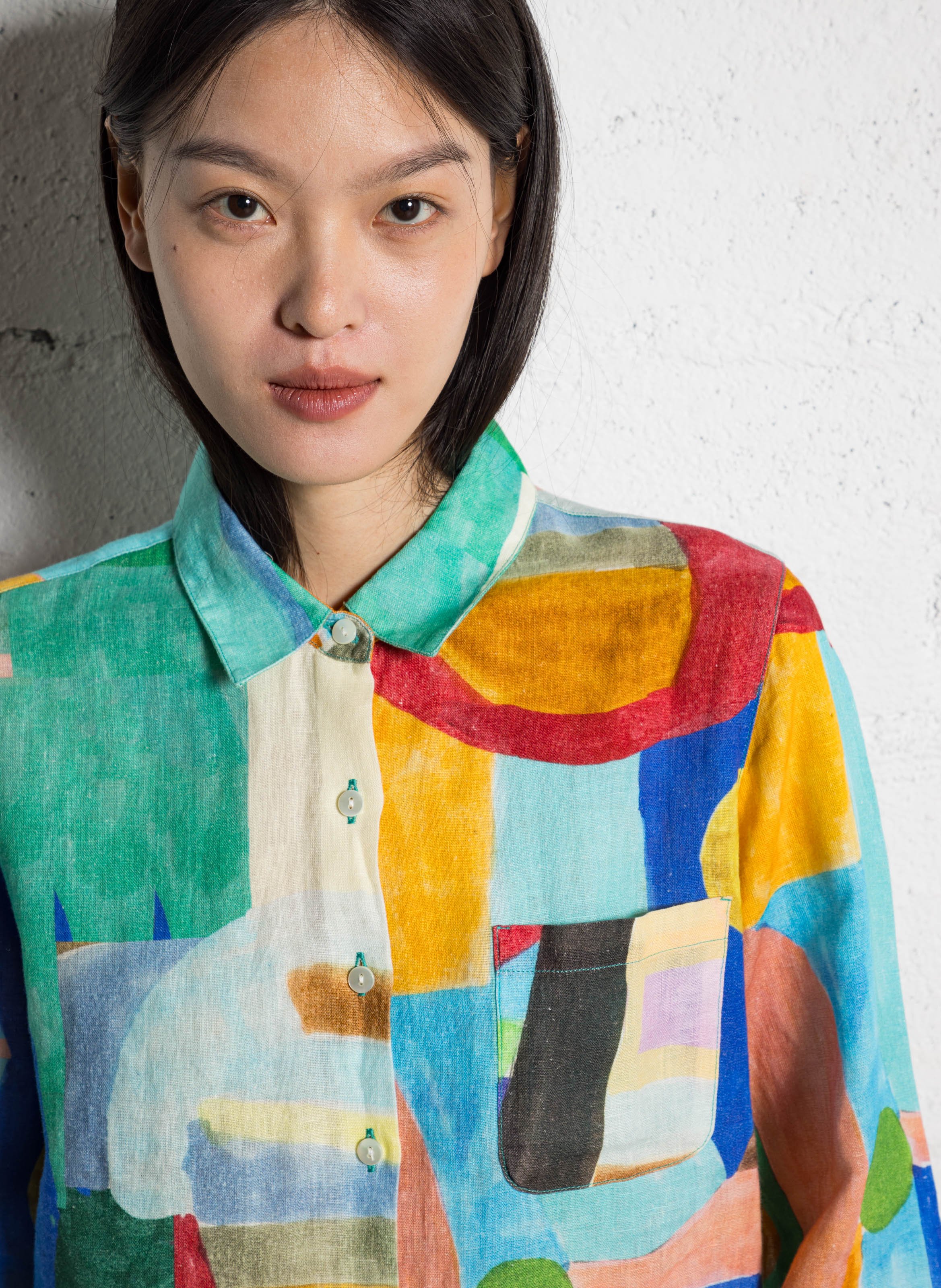 Straight linen shirt G.KERO Multicolored