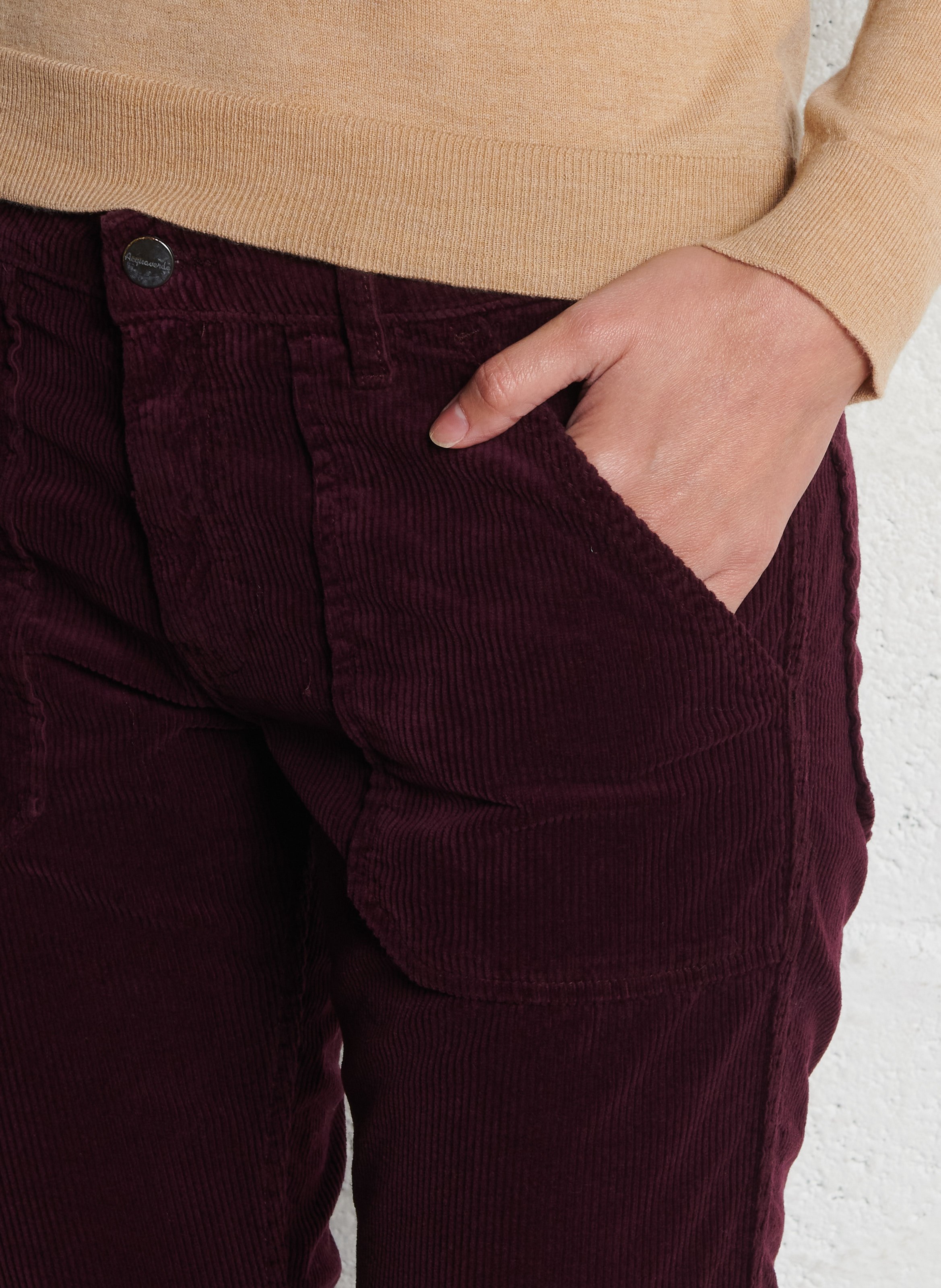 Rechte ribbroek ACQUAVERDE Paars