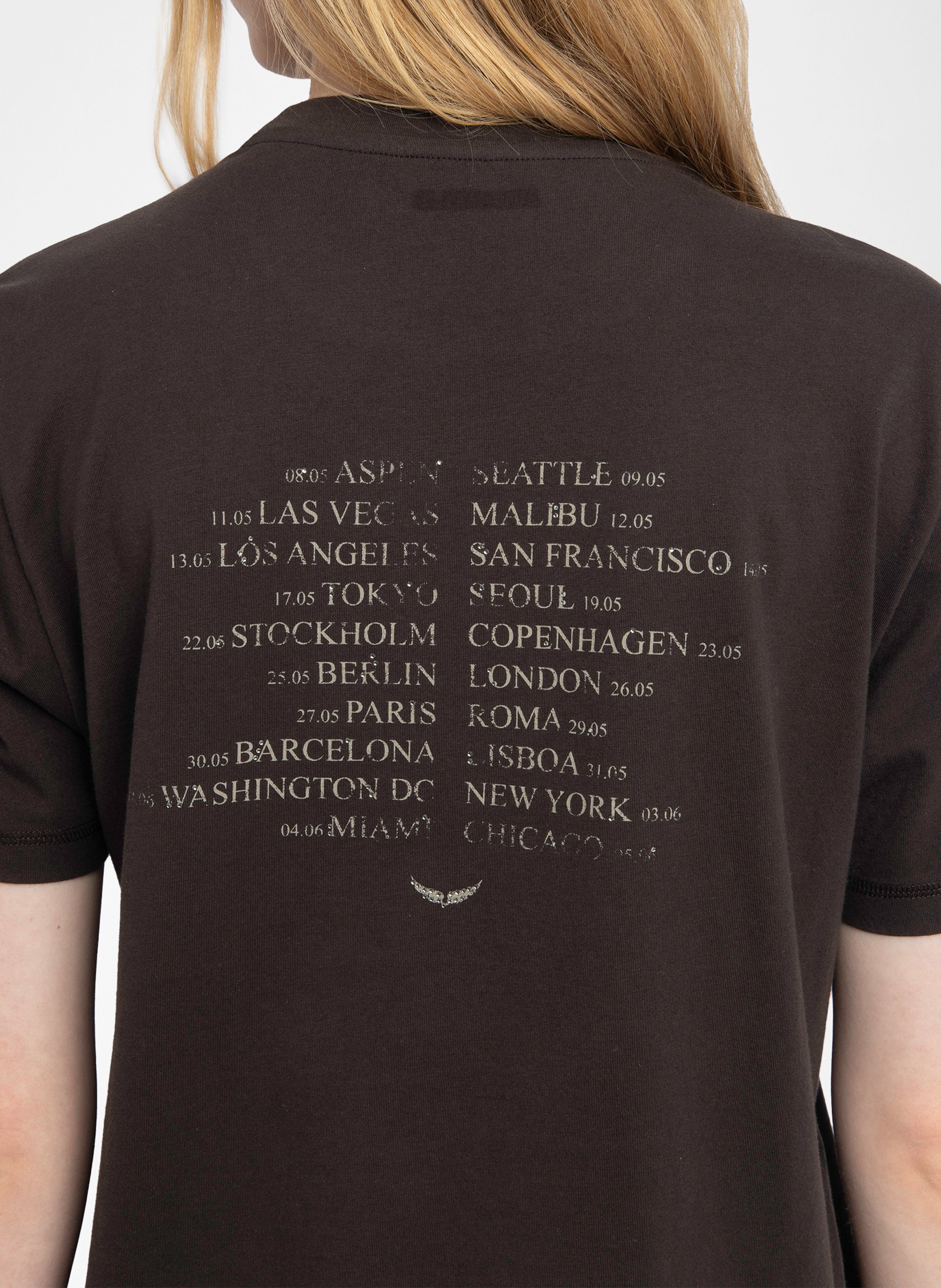 T-shirt oversize à motifs en coton ZADIG&VOLTAIRE Marron