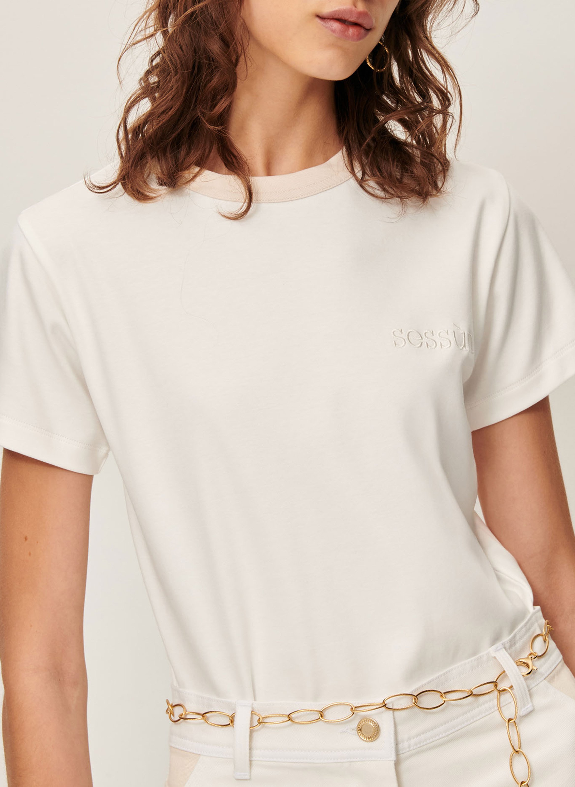 Tee-shirt droit en coton SESSUN Blanc