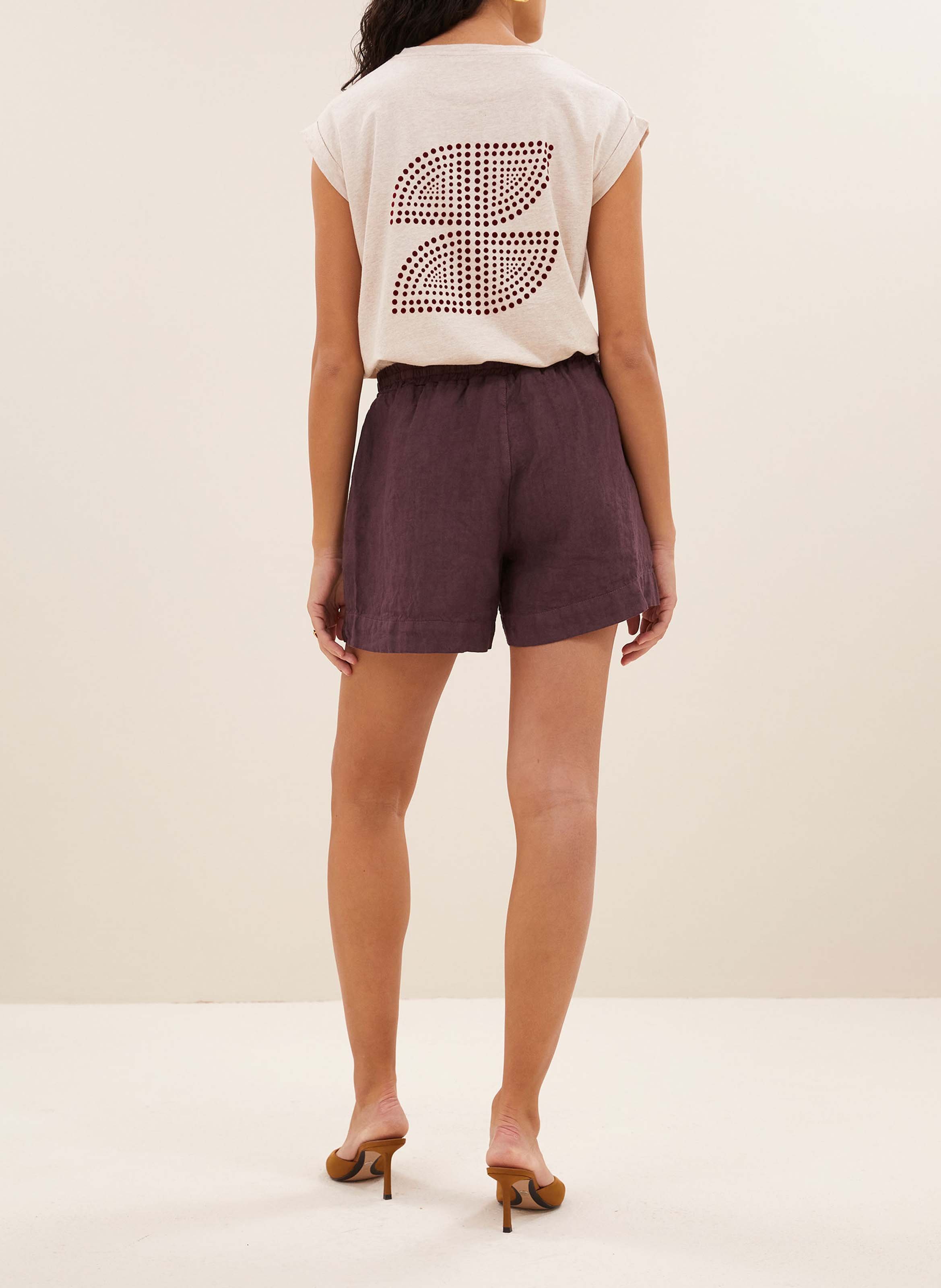 Round-neck organic cotton T-shirt BY BAR Pink