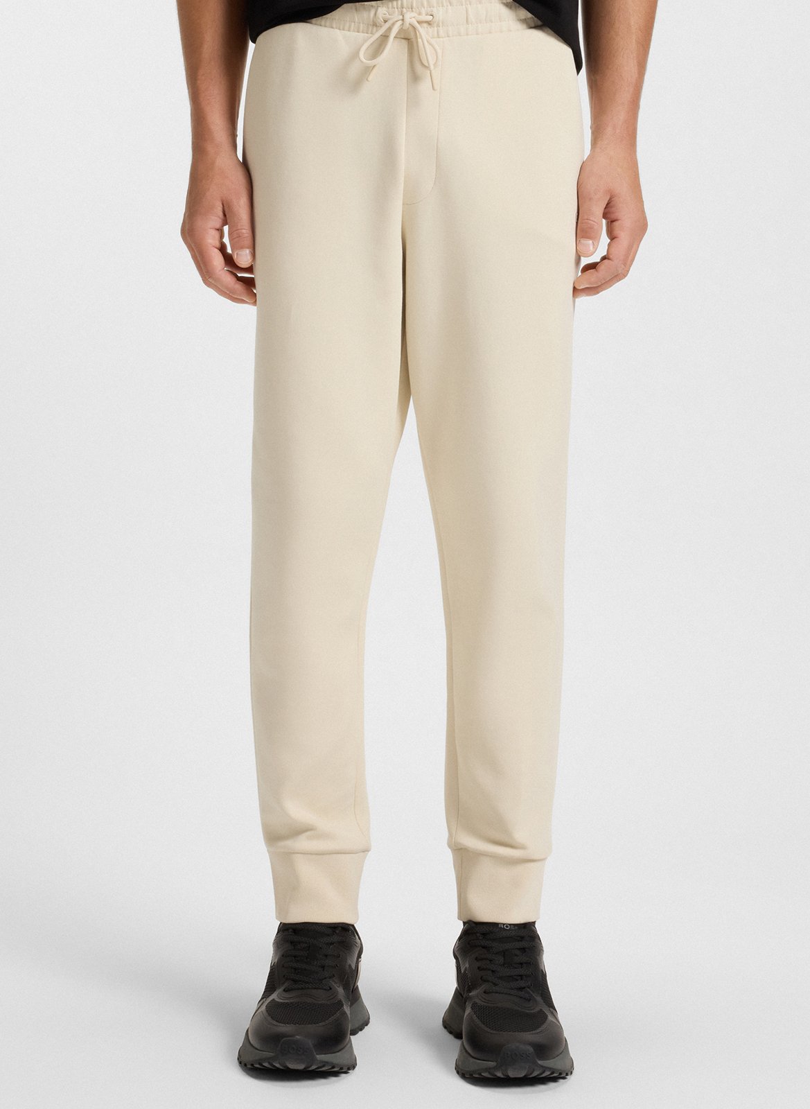 Printed cotton sweatpants BOSS White