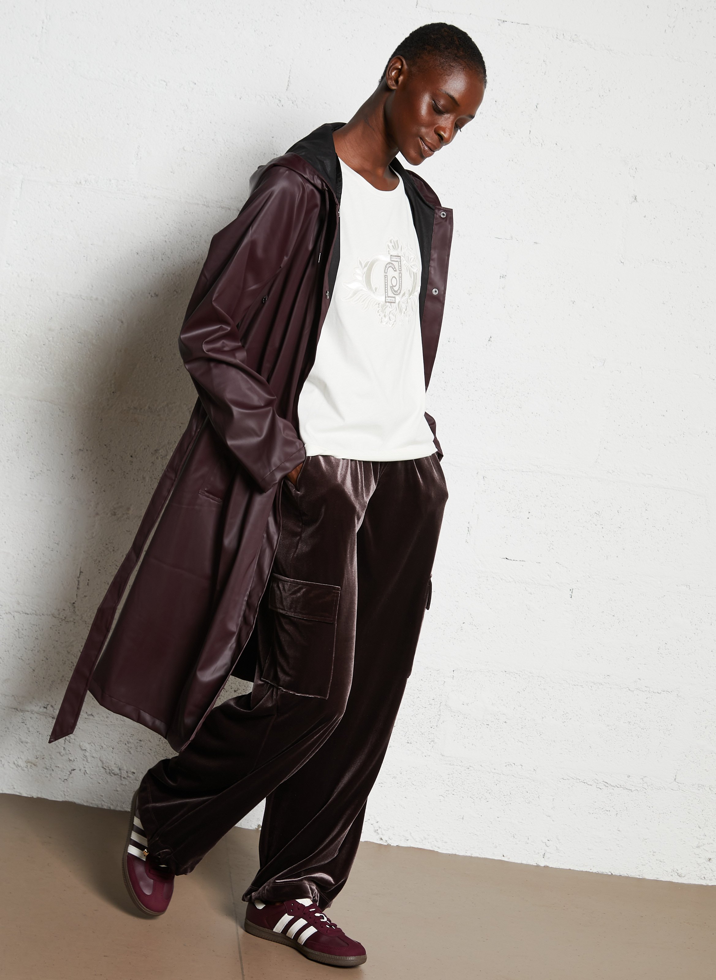 Straight round neck raincoat RAINS Purple