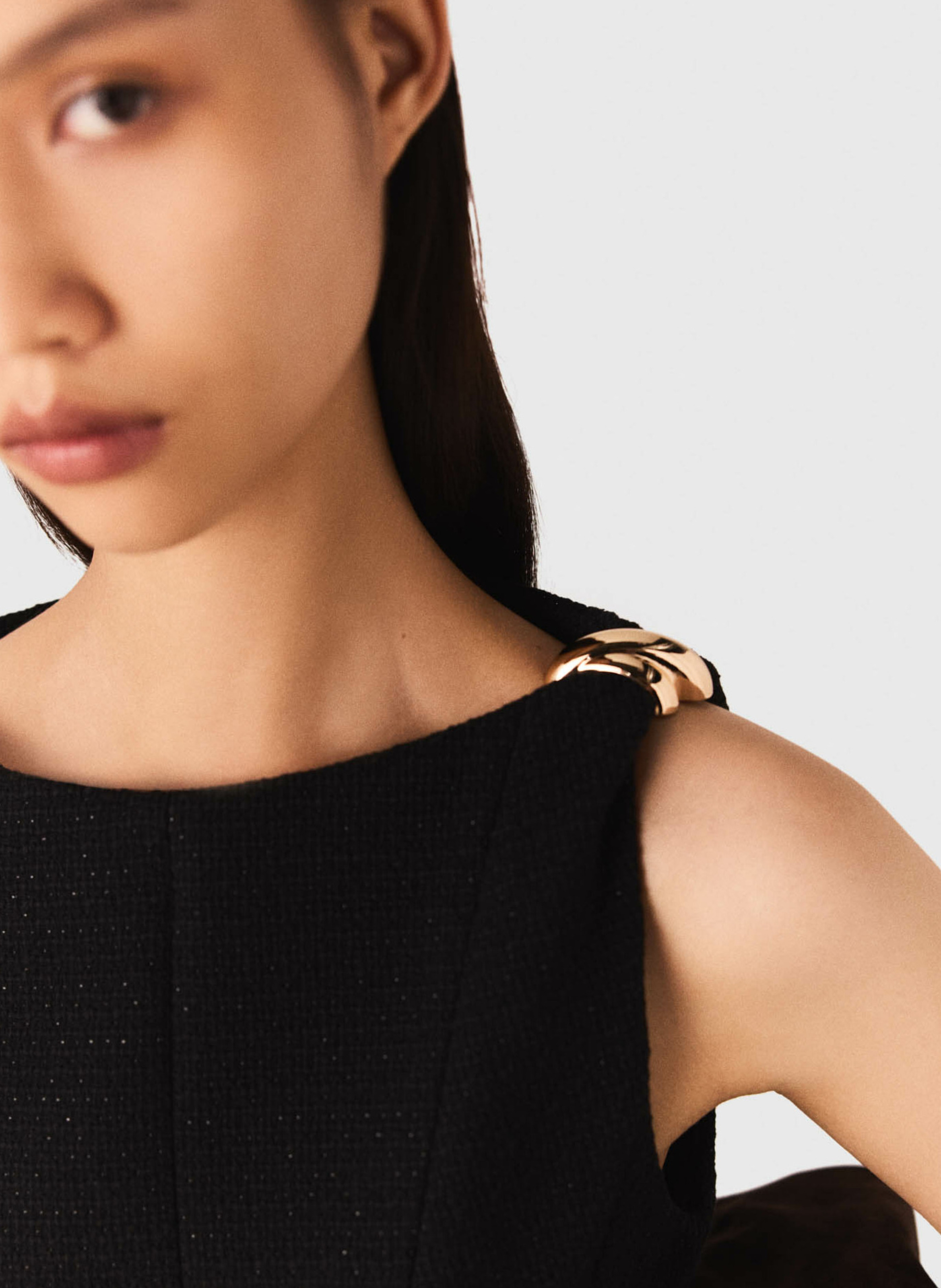 Robe courte évasée en coton mélangé MAJE Noir