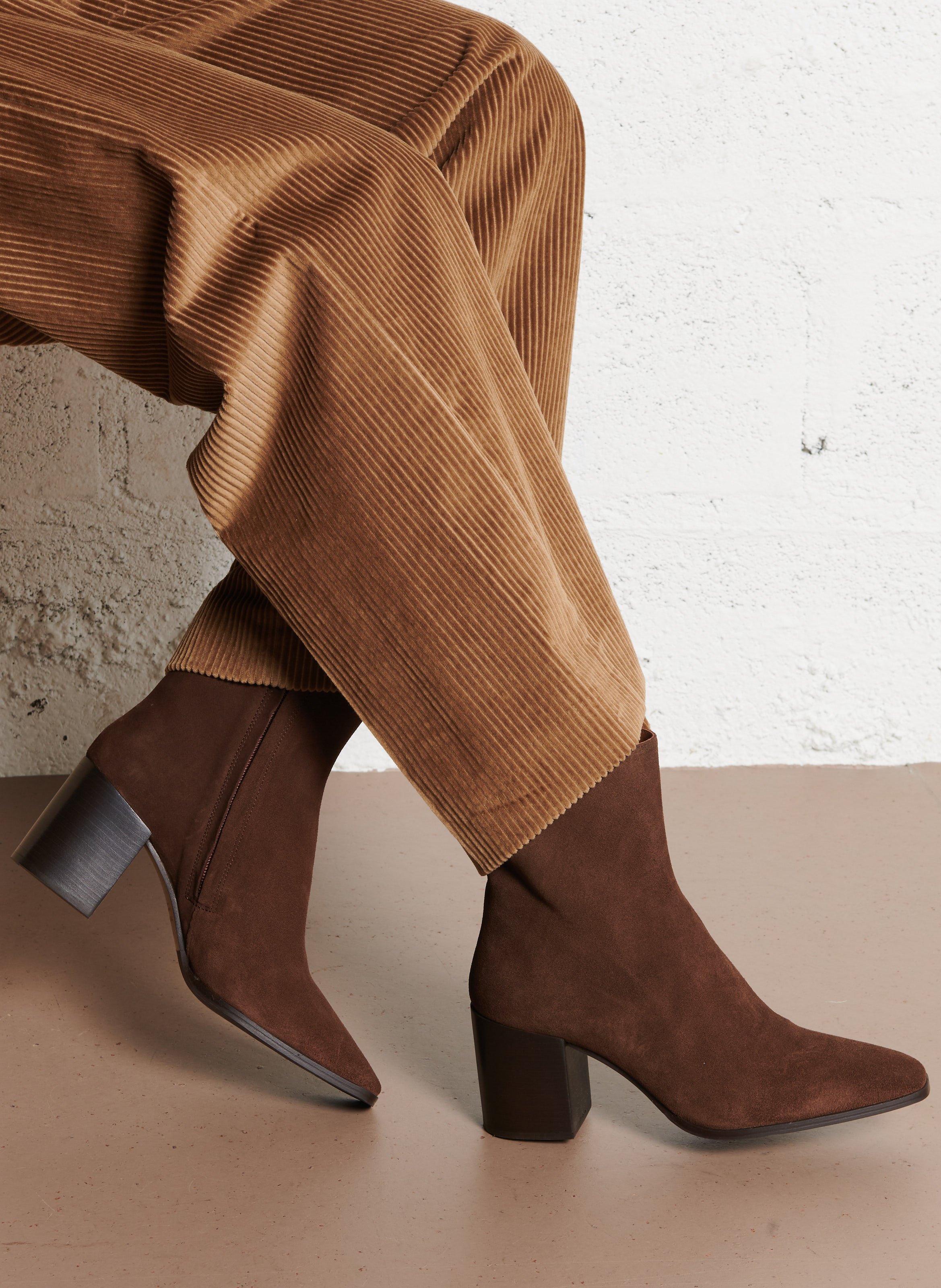 Bottines à talons en cuir RIVECOUR Marron