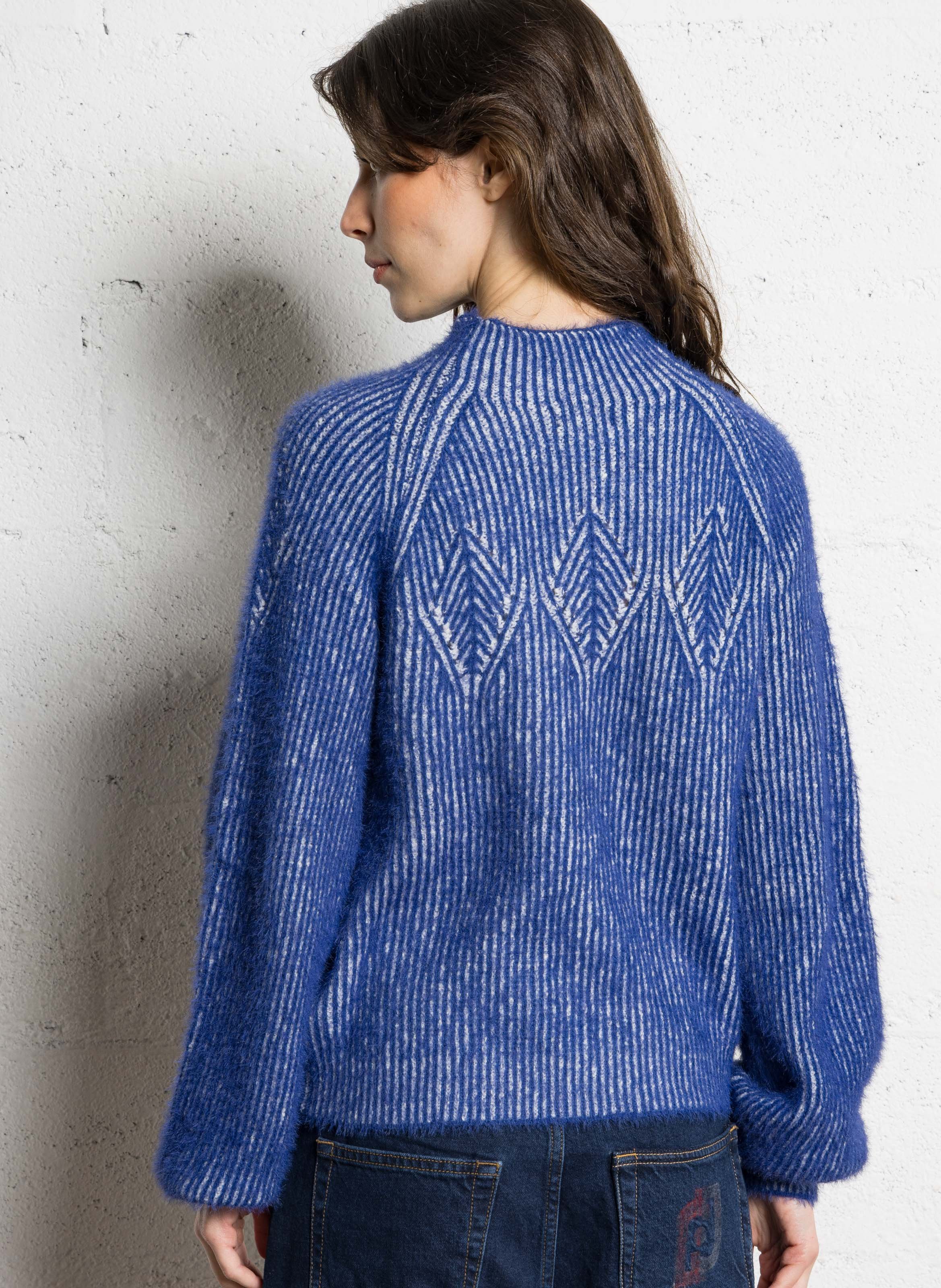 Jacquard-Pullover mit Stehkragen THE KORNER Blau