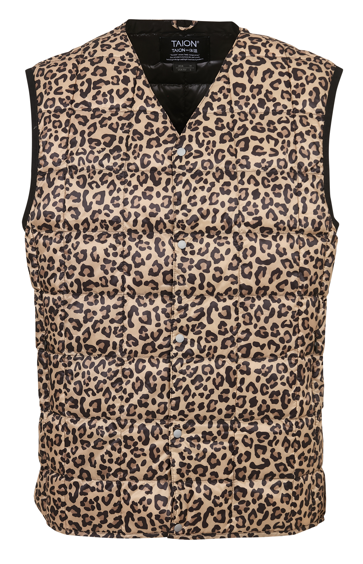 Veste sans manches léopard TAION Vert