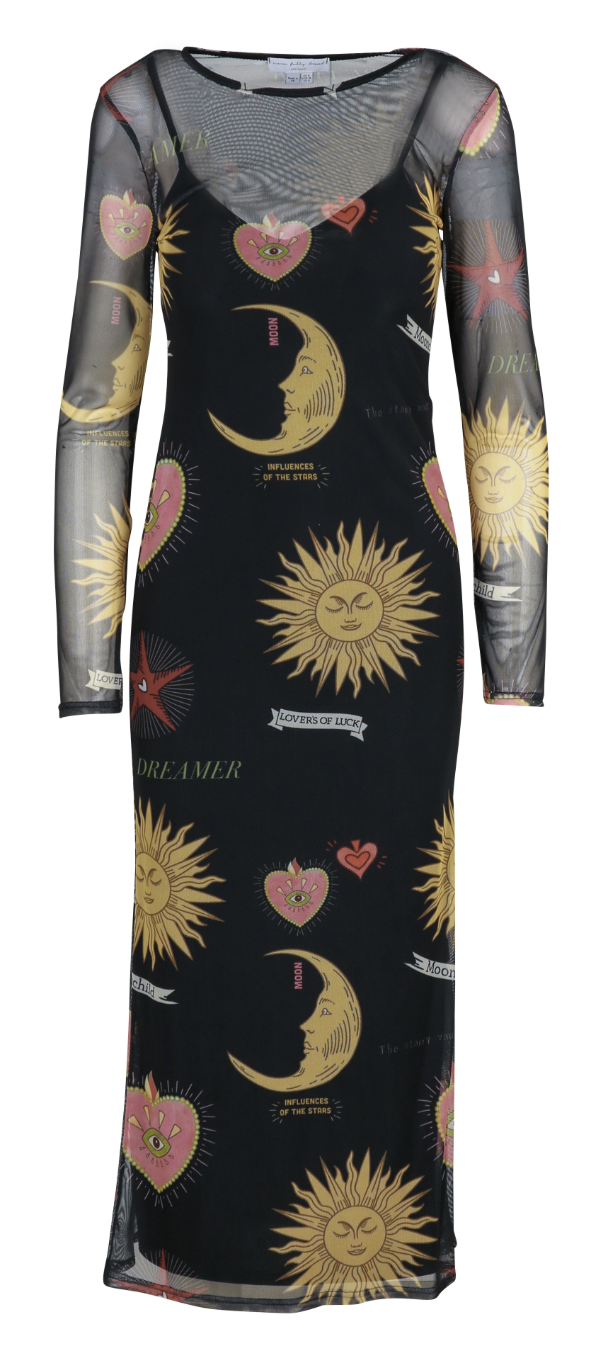 Robe longue imprimée col rond NEVER FULLY DRESSED Noir