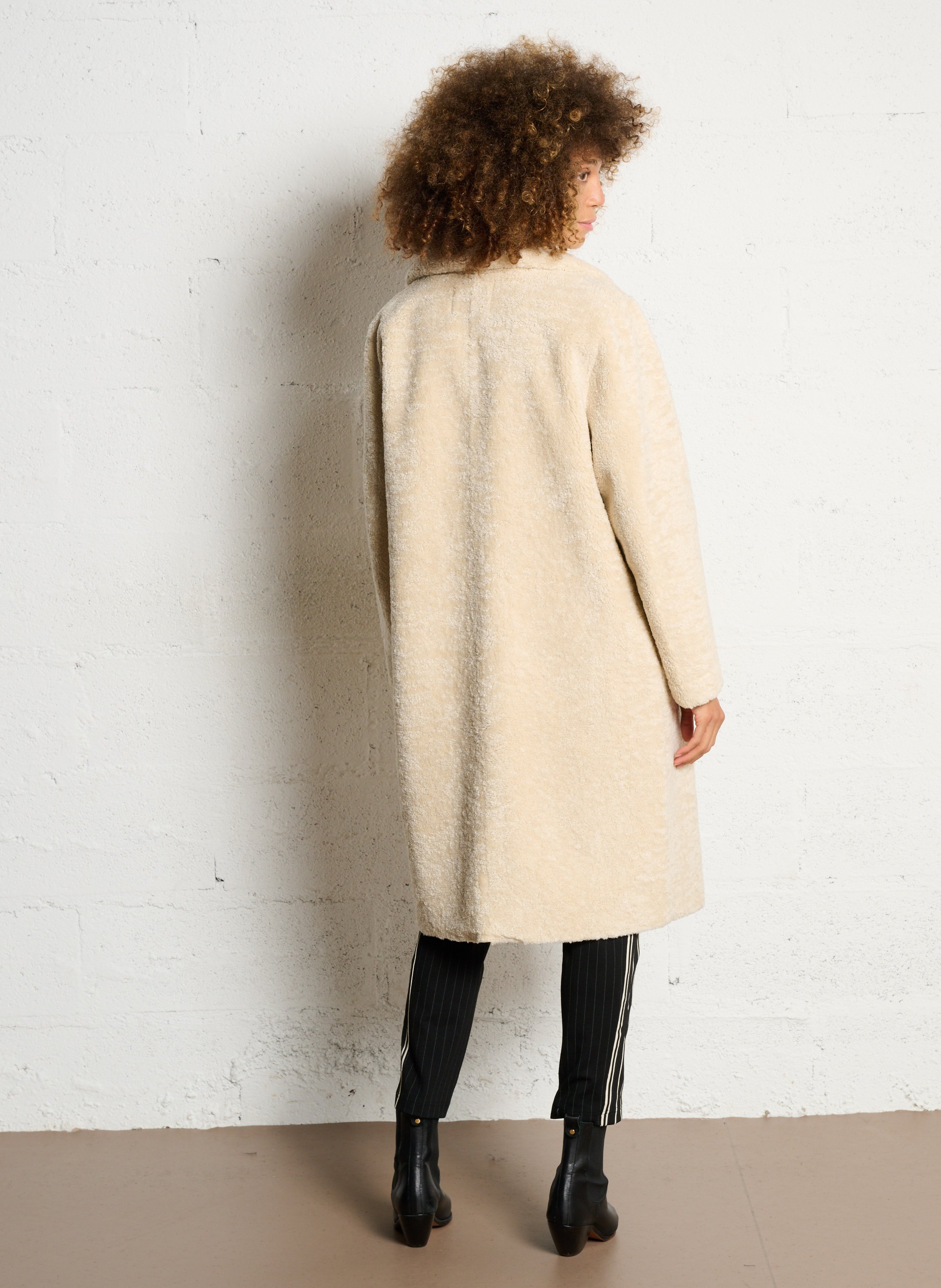 Manteau droit col tailleur LE TEMPS DES CERISES Blanc