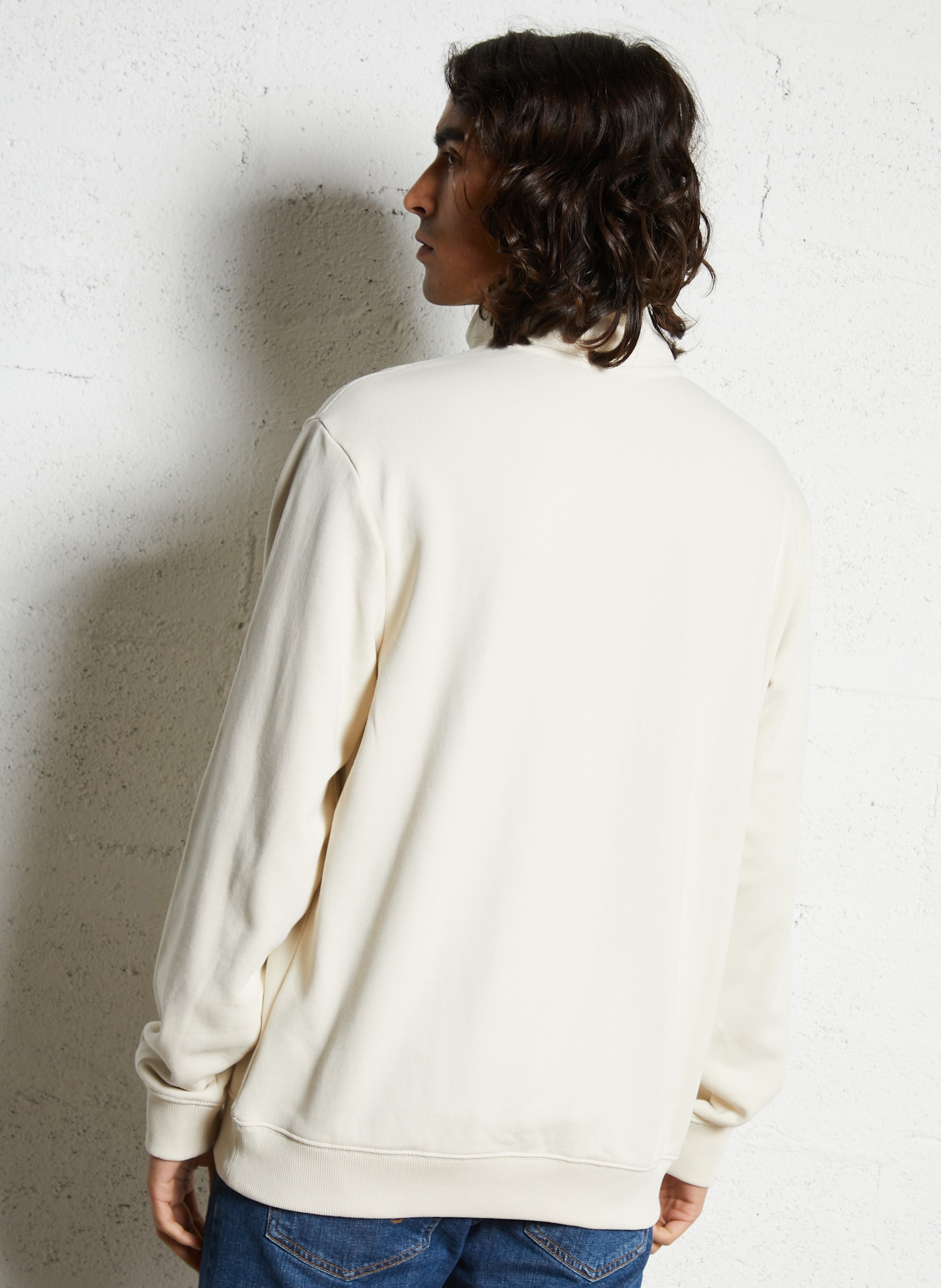Sweat droit col montant en coton NAPAPIJRI Beige