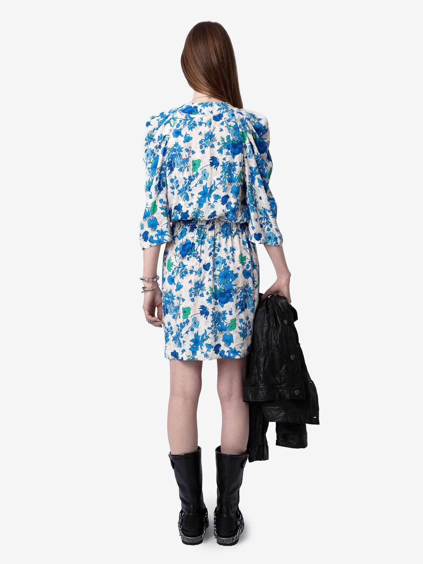 Robe courte droite encolure V imprimée ZADIG&VOLTAIRE Blanc