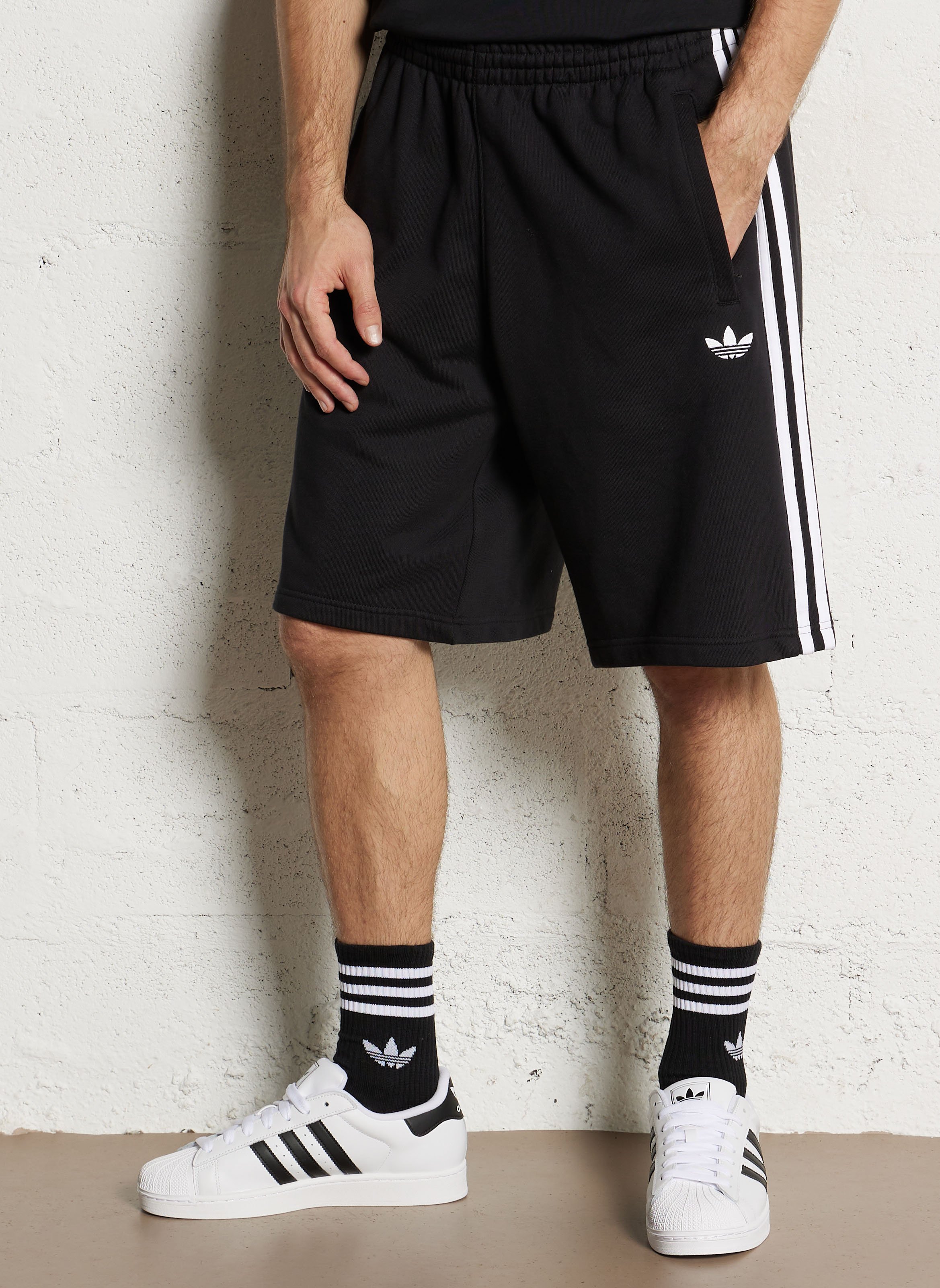 Straight cotton shorts ADIDAS Black