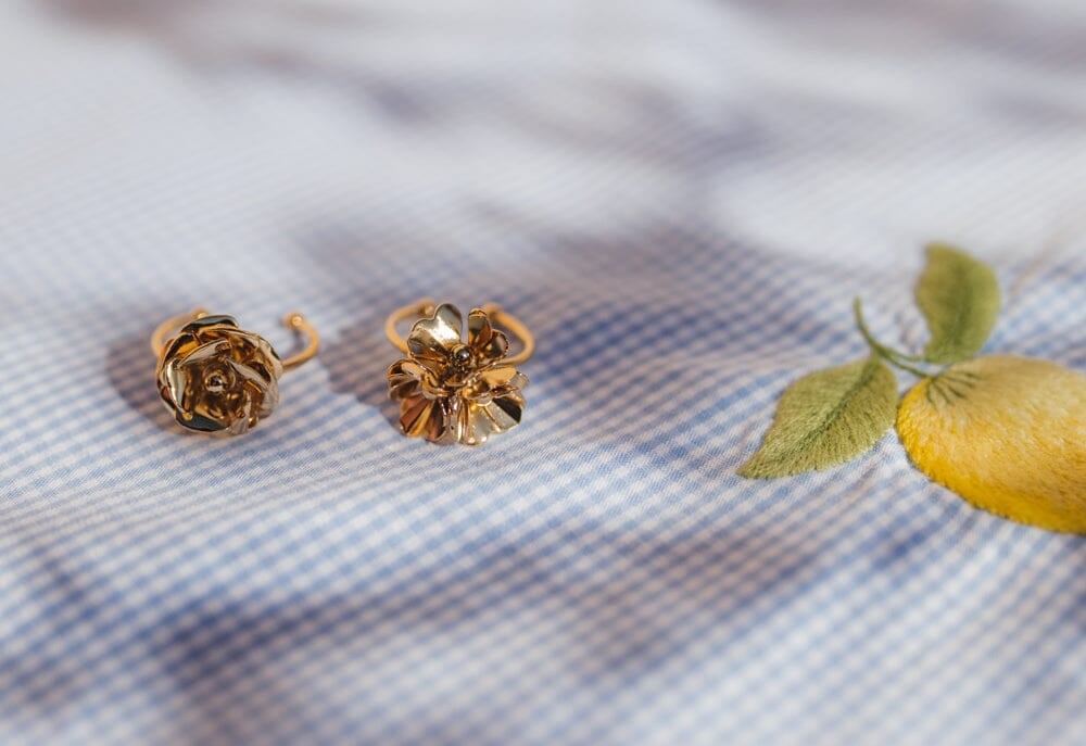 AGLAÉ - Fine gold-plated flower ring MONSIEUR SIMONE Golden