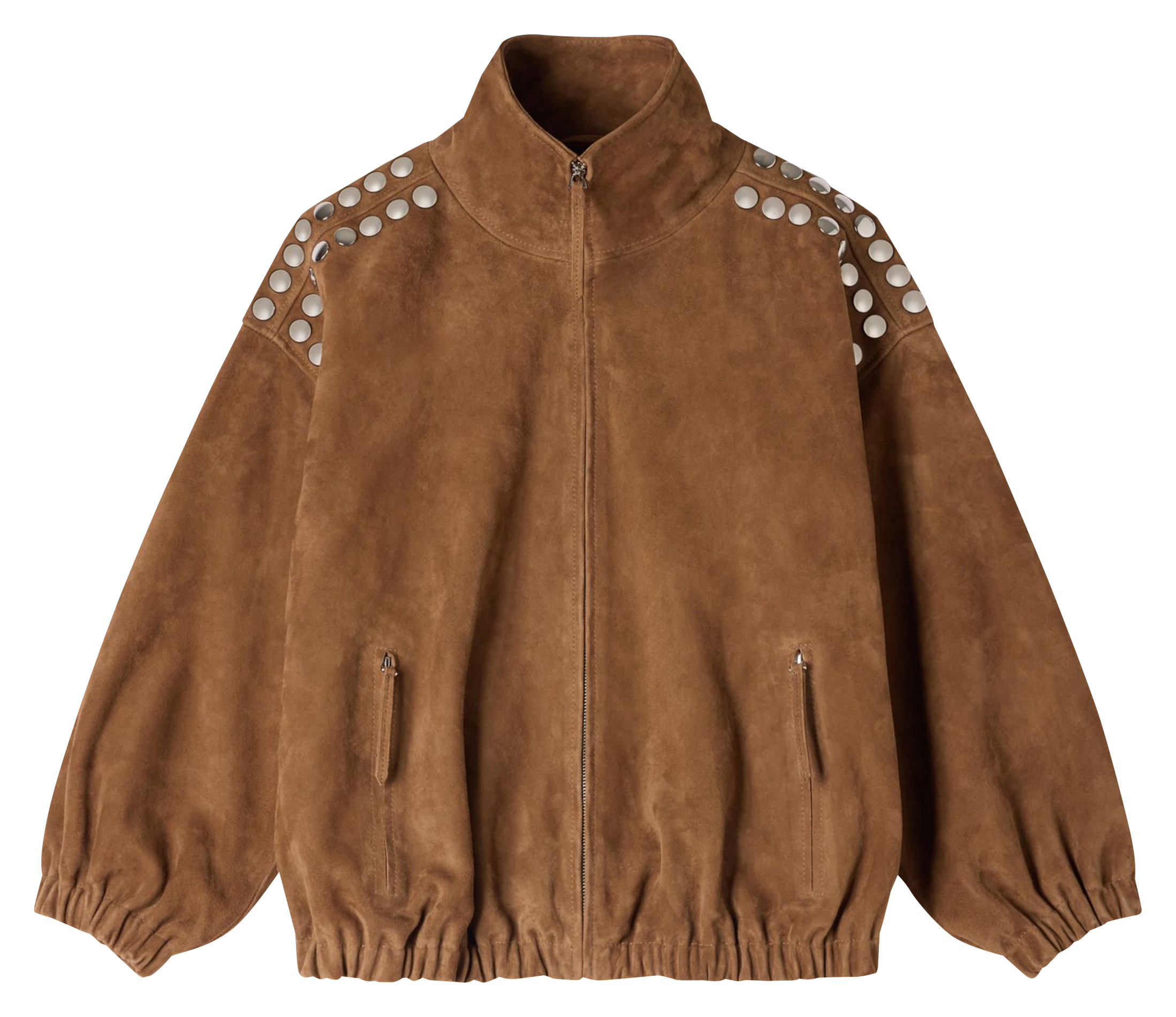 Oversized, leren jack SANDRO Bruin