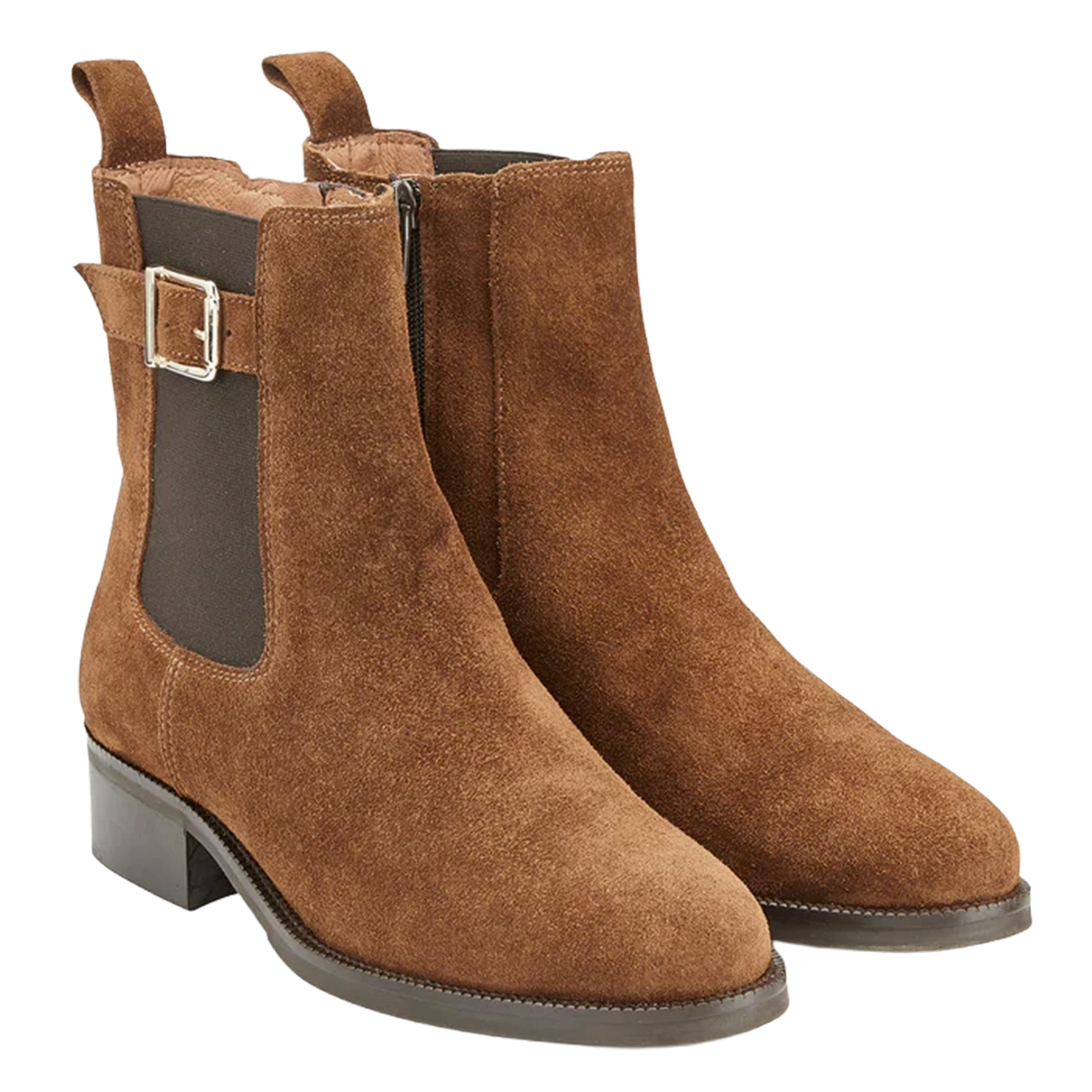 Bottines en cuir velours COSMOPARIS Marron