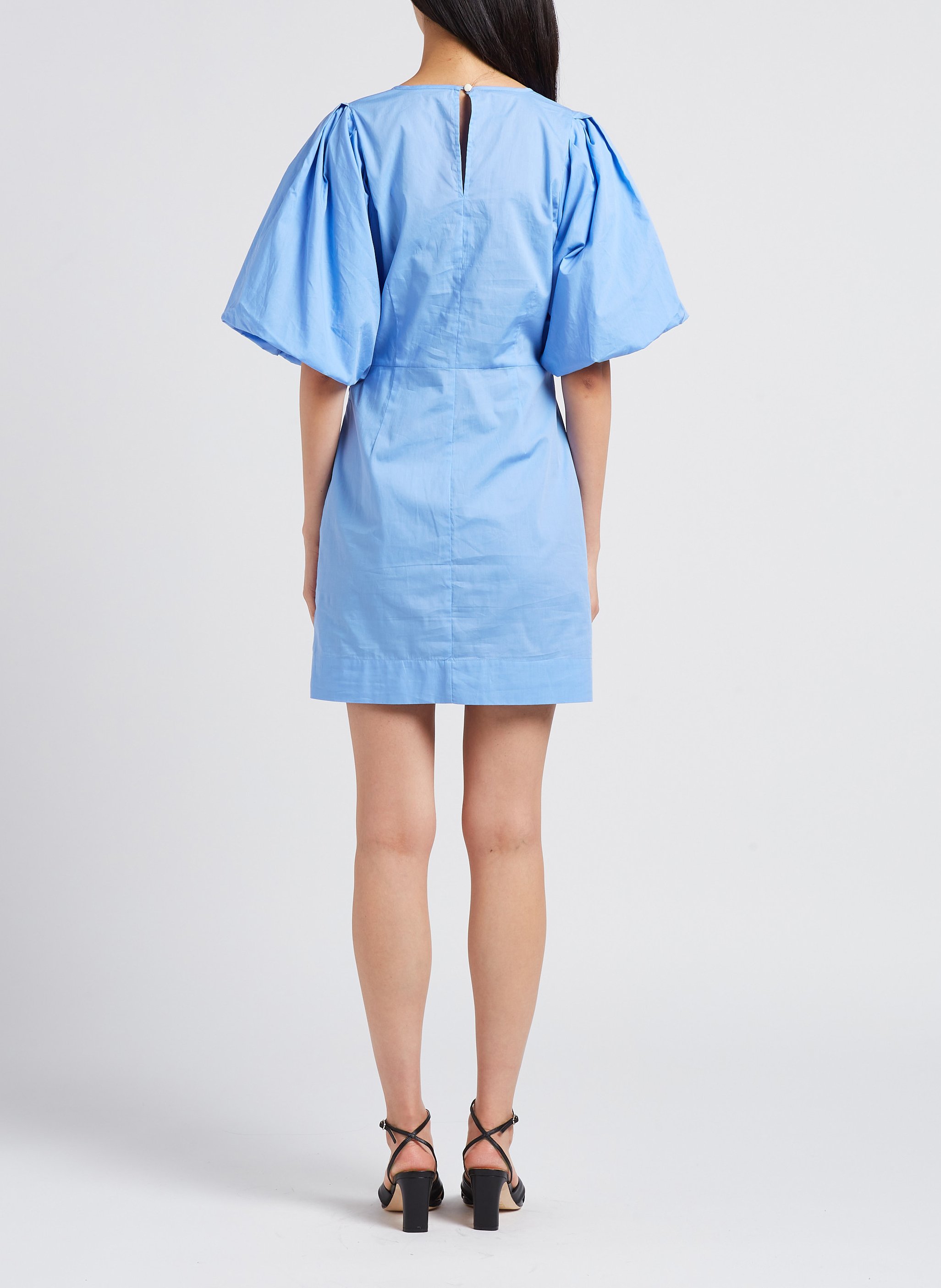 Robe courte cintré en coton  SECOND FEMALE Bleu