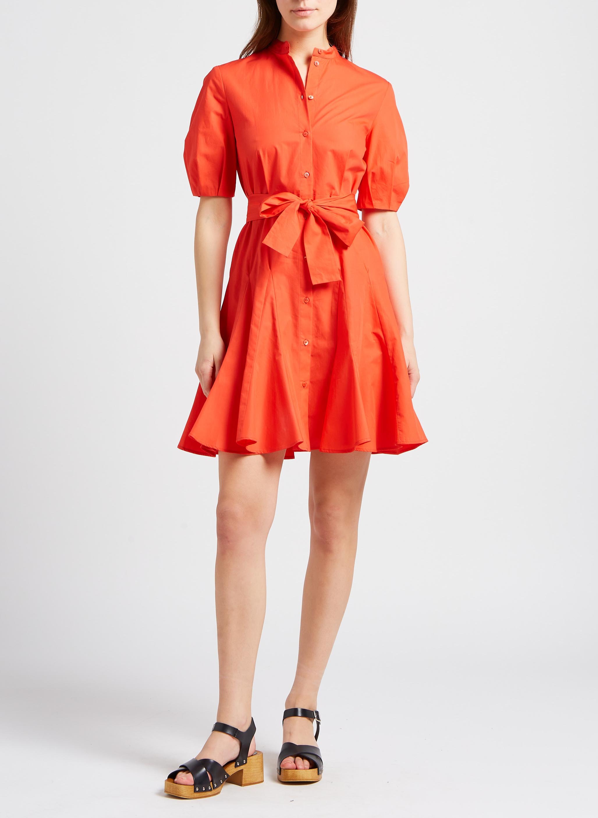 Robe courte col rond en coton  PENNYBLACK Rouge