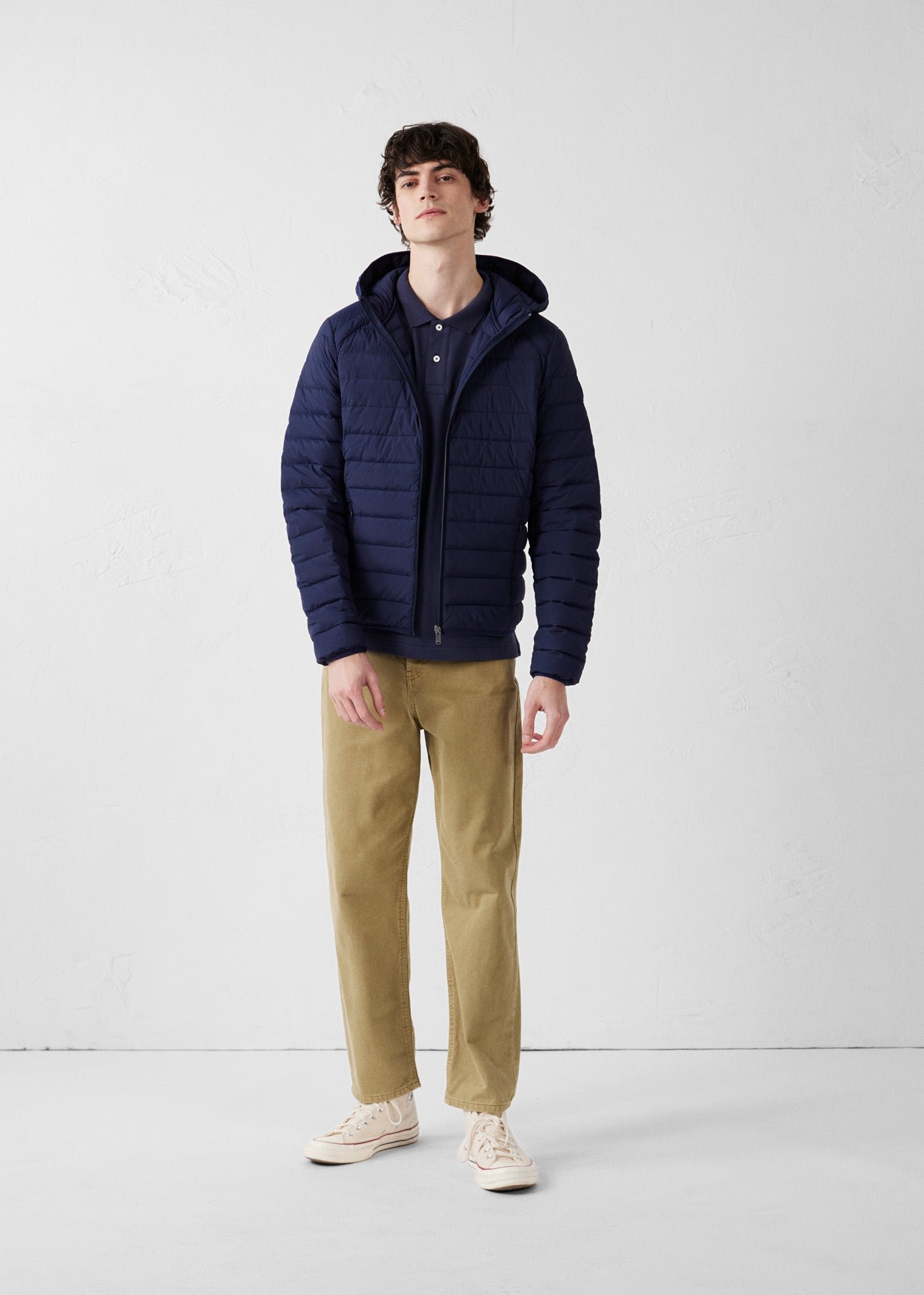 Frantz Stretch Lightweight Hooded Puffer Coat JOTT Blue